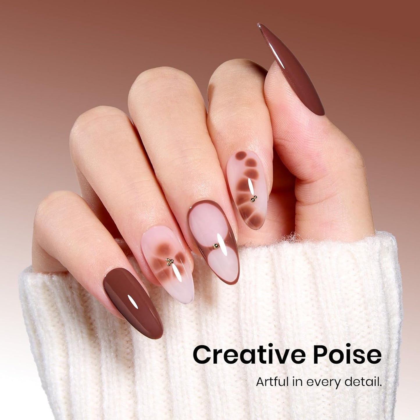 beetles Brown Gel Polish - Cocoa Luxe Brown Color Gel Polish, 15ML Soak Off Nail Art Manicure Salon DIY Uv Lamp Nail Design Decoration at Home