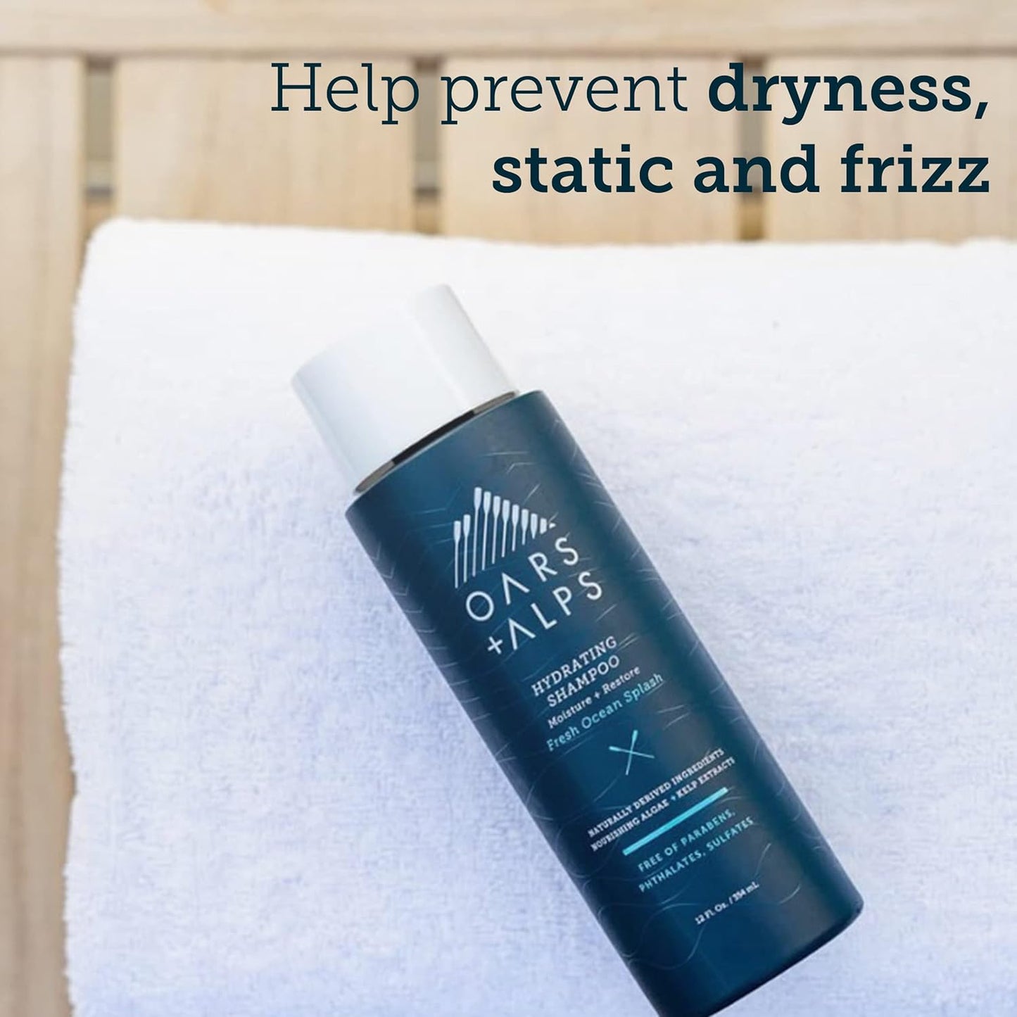 Oars + Alps Men's Sulfate Free Hair Shampoo and Conditioner Set, Infused with Kelp & Algae Extracts, Nourishing & Moisturizing, Fresh Ocean Splash Scent, 2 Pack, 12 Fl Oz Each