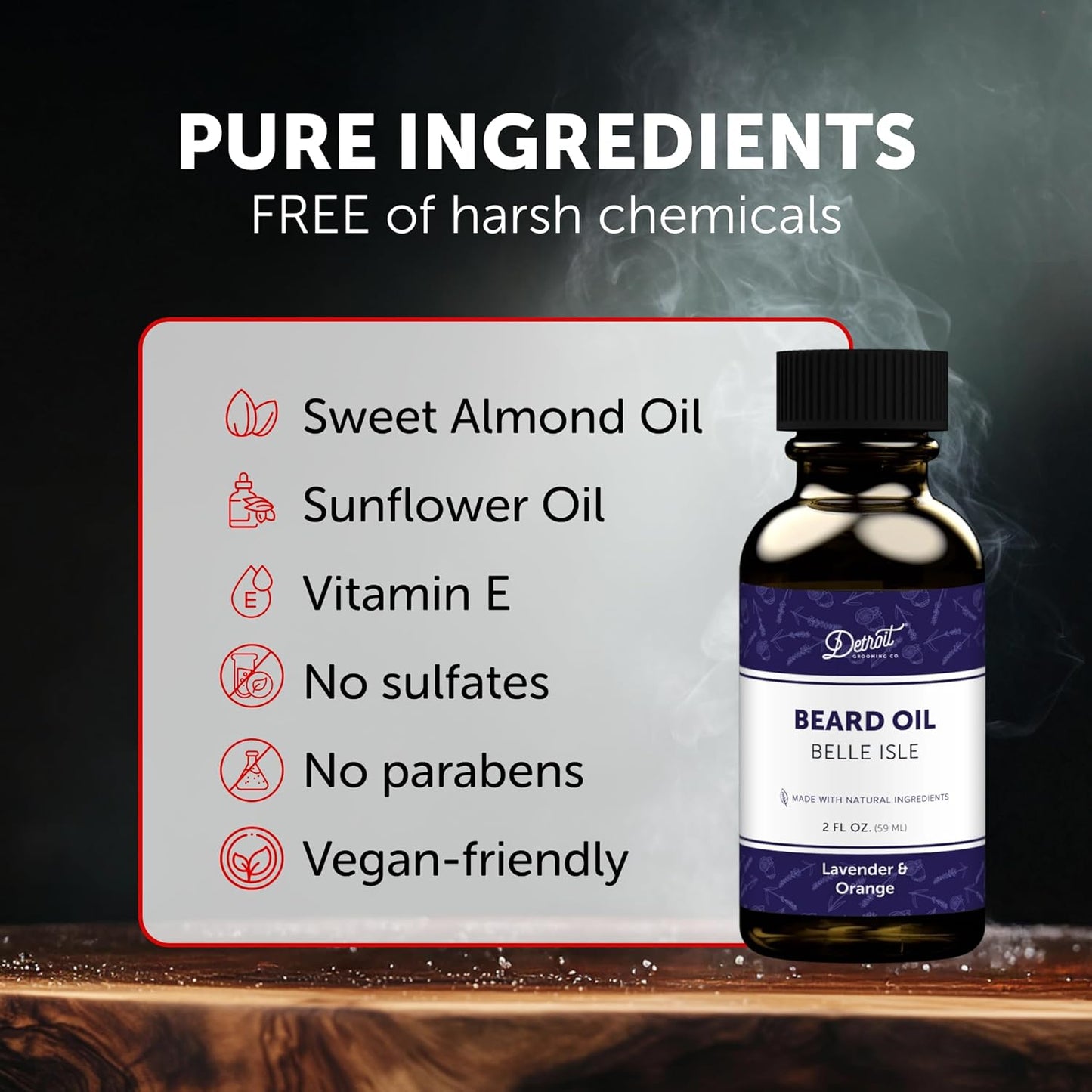 Detroit Grooming Beard Oil | Hydrating & Nourishing Formula with Vitamin E • Belle Isle Scent (2 oz)