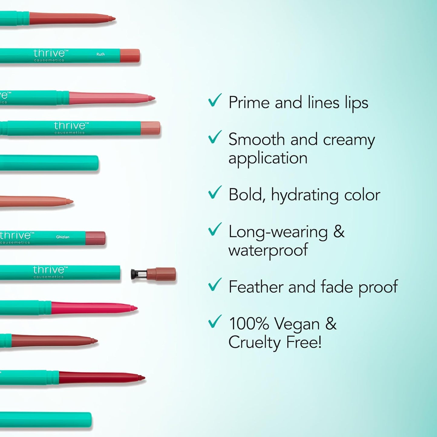 Thrive Causemetics Lip Filler Long-Wearing + Plumping Lip Liner, Shea Butter Hydrating Lip Plumper Retractable Lip Liner Pencil, Built In Sharpener, Vegan & Cruelty Free, Erika (Terracotta)