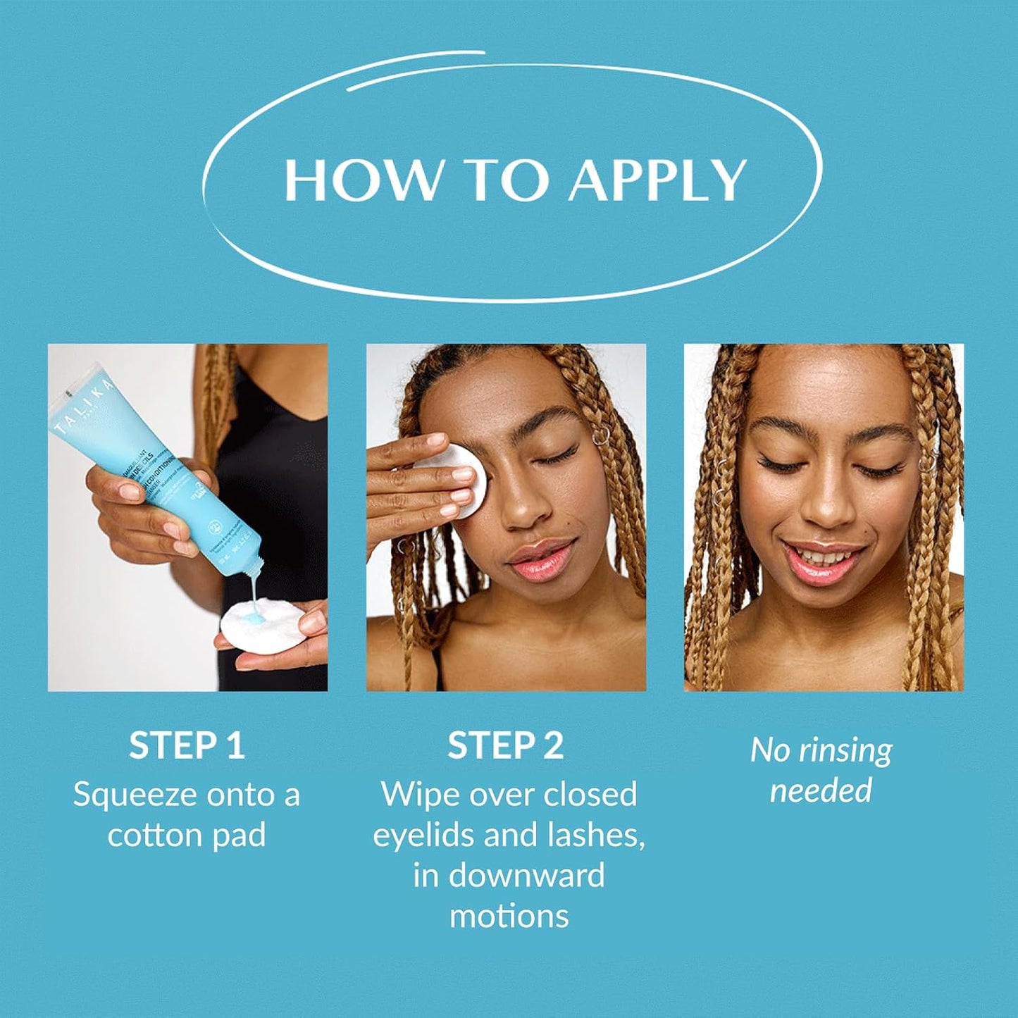 Talika Lash Conditioning Cleanser - Eye Makeup Remover, Leave-in Make Up Remover for Sensitive Eyes and Fragile Eye Lashes - Oil Free Gel - For Waterproof Makeup - 3.3 fl oz