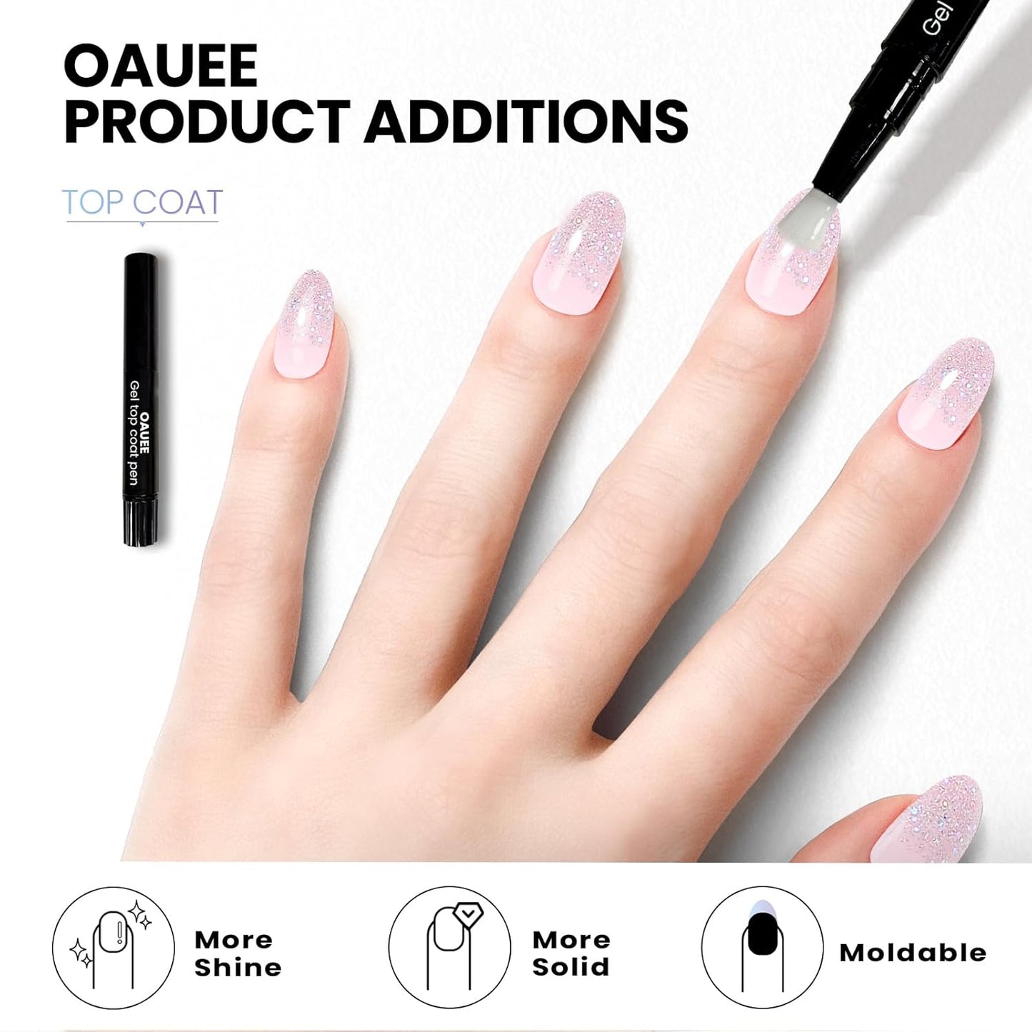 Semi Cured Gel Nail Strips | Built-In Gel Top Coat | UV Light Required | Salon Quality, Easy Application And Removal (Lilac Glitter)