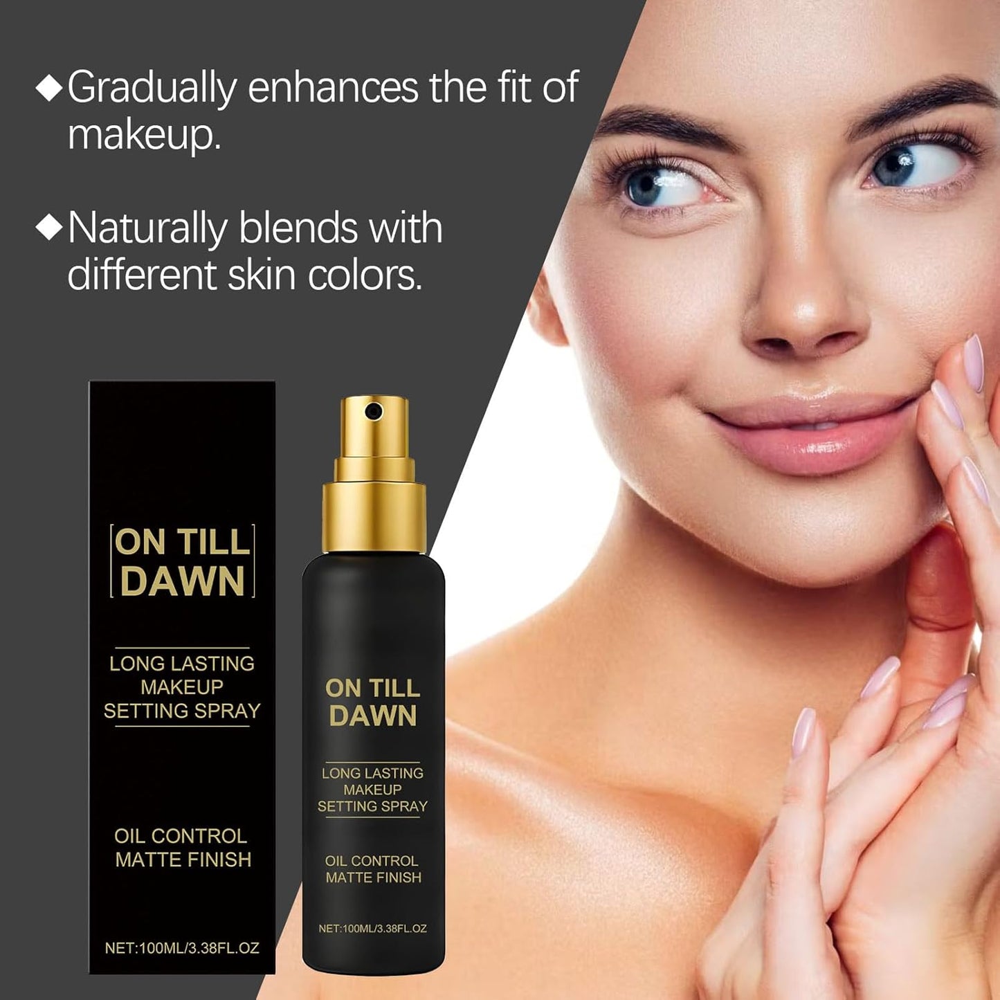 Make Up Setting Spray, Matte Finish Setting Spray for Makeup, Long Lasting, Natural Finish, Smudge Proof, Hydrating Face Mist for All Day Wear (100ML)