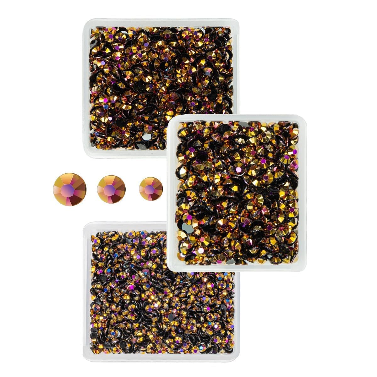 Golden Rose AB Resin Rhinestones for Crafting 3mm 4mm 5mm Flatback Jelly Stones Bulk SS10 SS16 SS20 Non-Hotfix Diamonds Gems for Nails Face Eyes Makeup Tumblers Bottles DIY Crafts Clothes Shoes