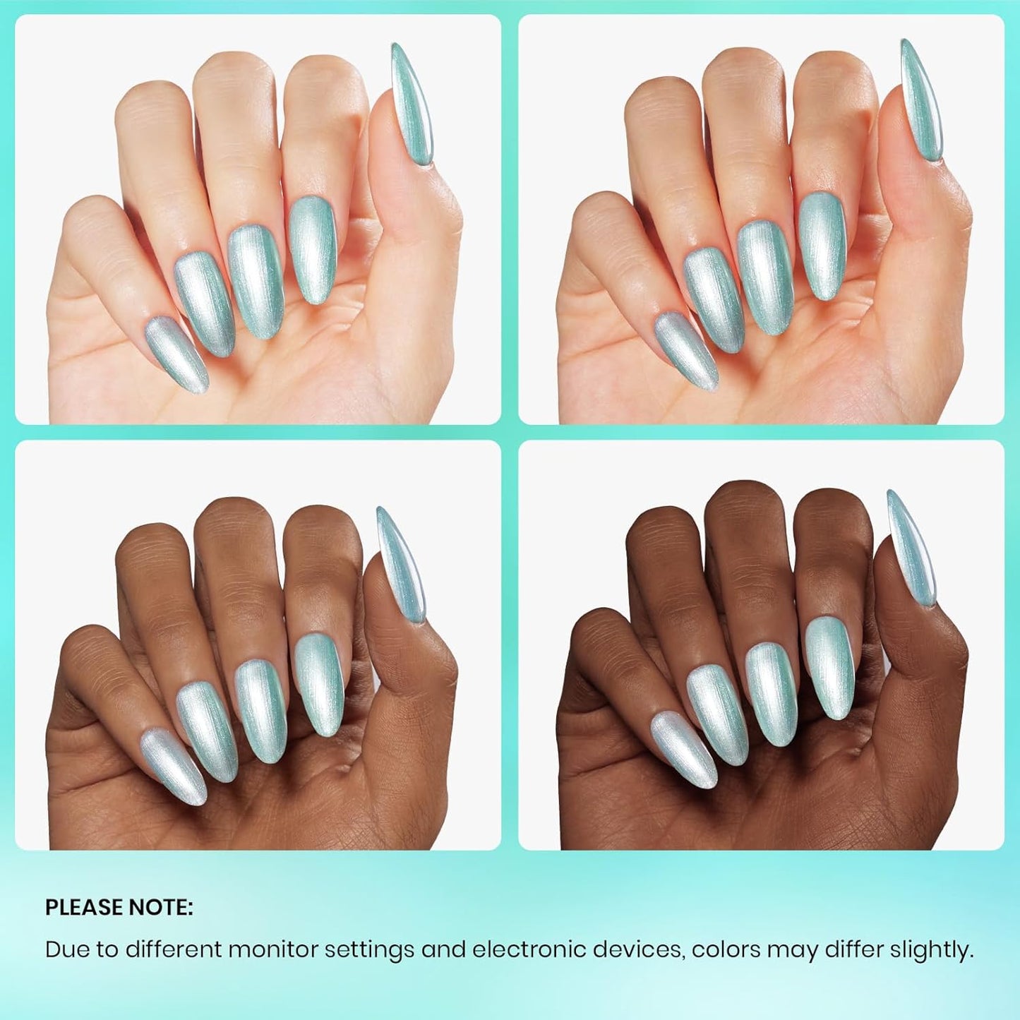 Beetles Mint Green Gel Polish, 15ML Mint Green Glitter Nail Polish Pearlescent Shimmer Mermaid Gel Nails Soak Off U V LED Nail Lamp Need Manicure Salon DIY Nail Art Design