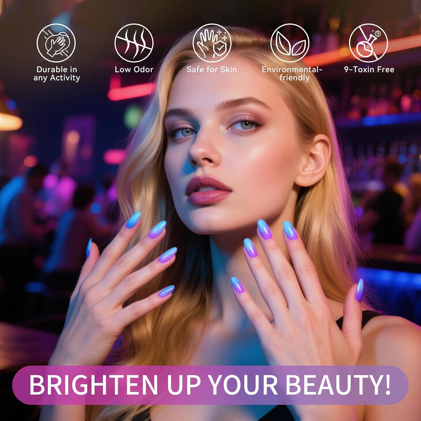 Born Pretty Color Changing Gel Nail Polish, 6 Colors Glitter Temperature Change Gel Polish Red Hot Pink Blue Long Lasting Nail Polish U V Set for Manicure and Nail Art, DIY at Home, Salon-Quality 7ml