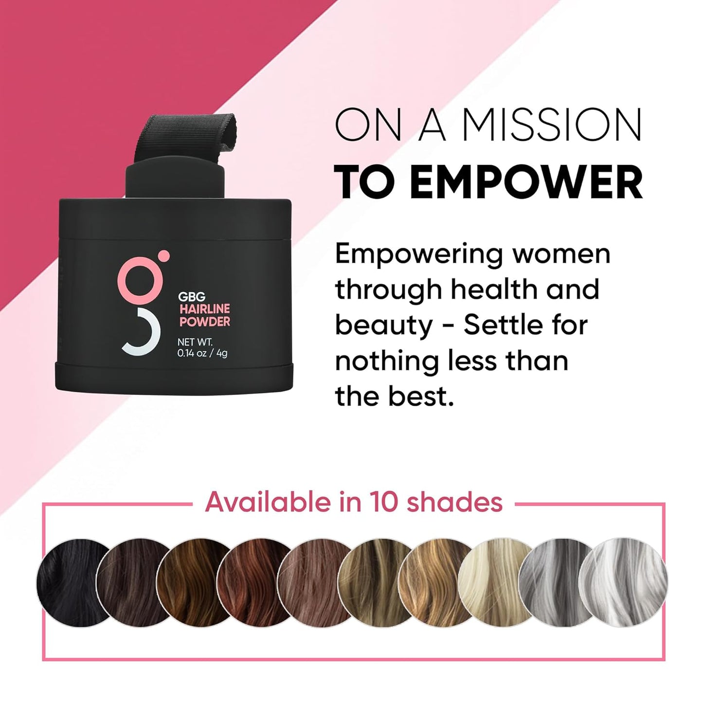 GBG Hairline Powder, Grey- 48-Hour Coverage Root Touch Up Powder for Bald Spots, Instant Hair Loss Concealer & Brightening Highlights - Hair Fillers for Thinning Hair for Women & Men, 4g