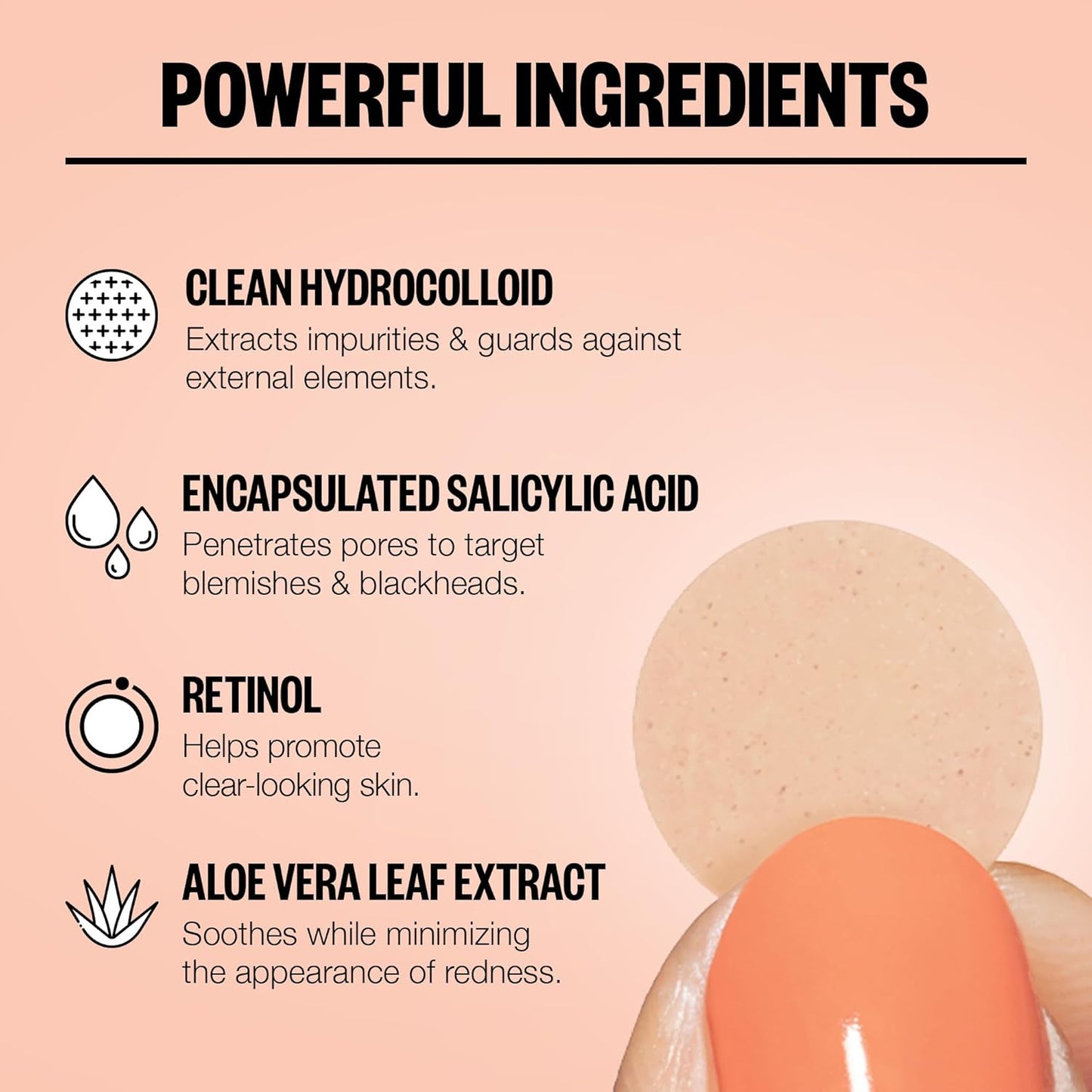 PEACE OUT Acne Healing Dots Helps Clear Blemishes Overnight, Fast Acting Hydrocolloid Pimple Patches for Breakouts with Salicylic Acid, Retinol and Aloe Vera, Award Winning Skincare Solution 10 Count