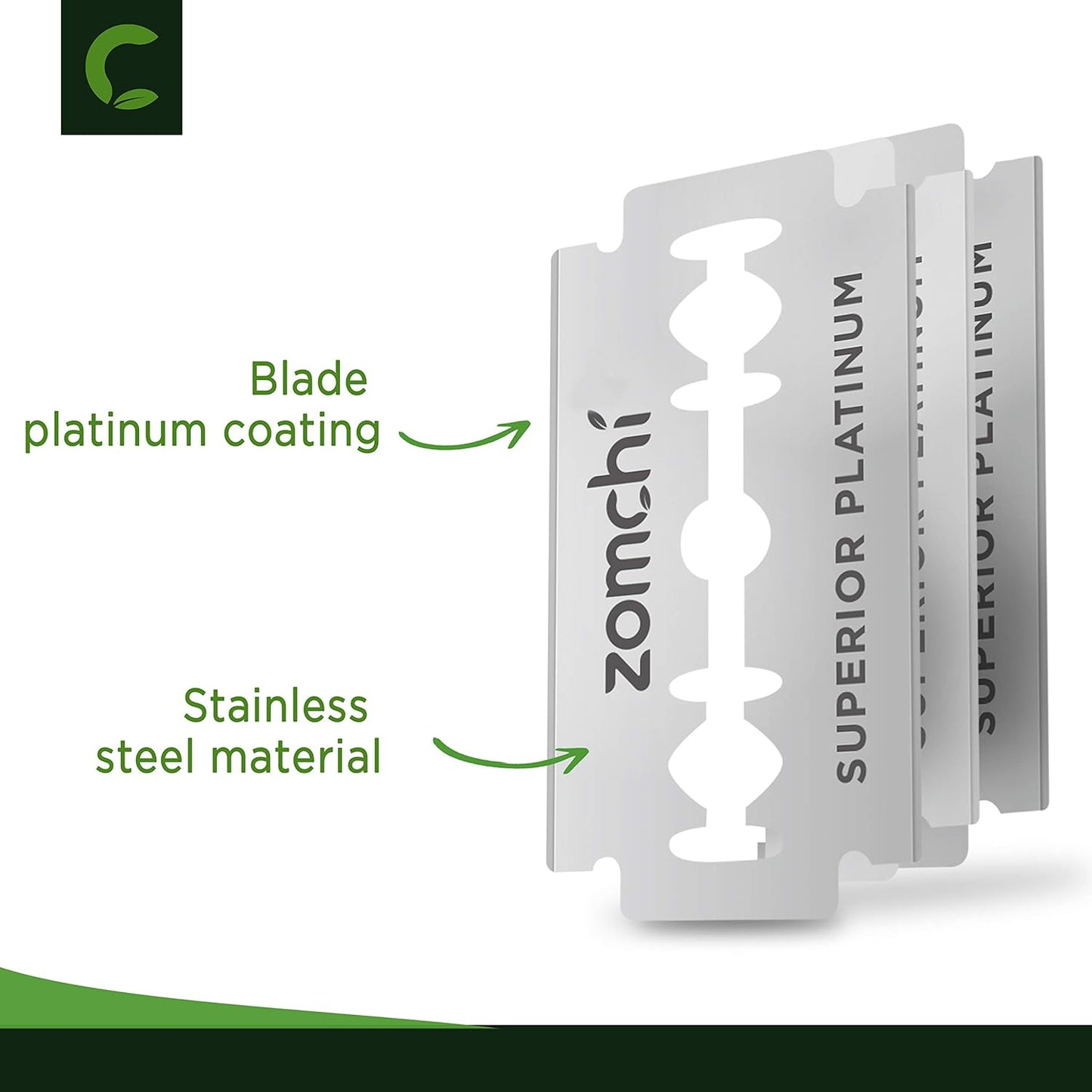 Double Edge Razor Blades, 100 Counts Safety Razor Blades for Shaving, Platinum Stainless Steel Shaving Blades for Men and Women, Fits All Standard Double Edge Razors