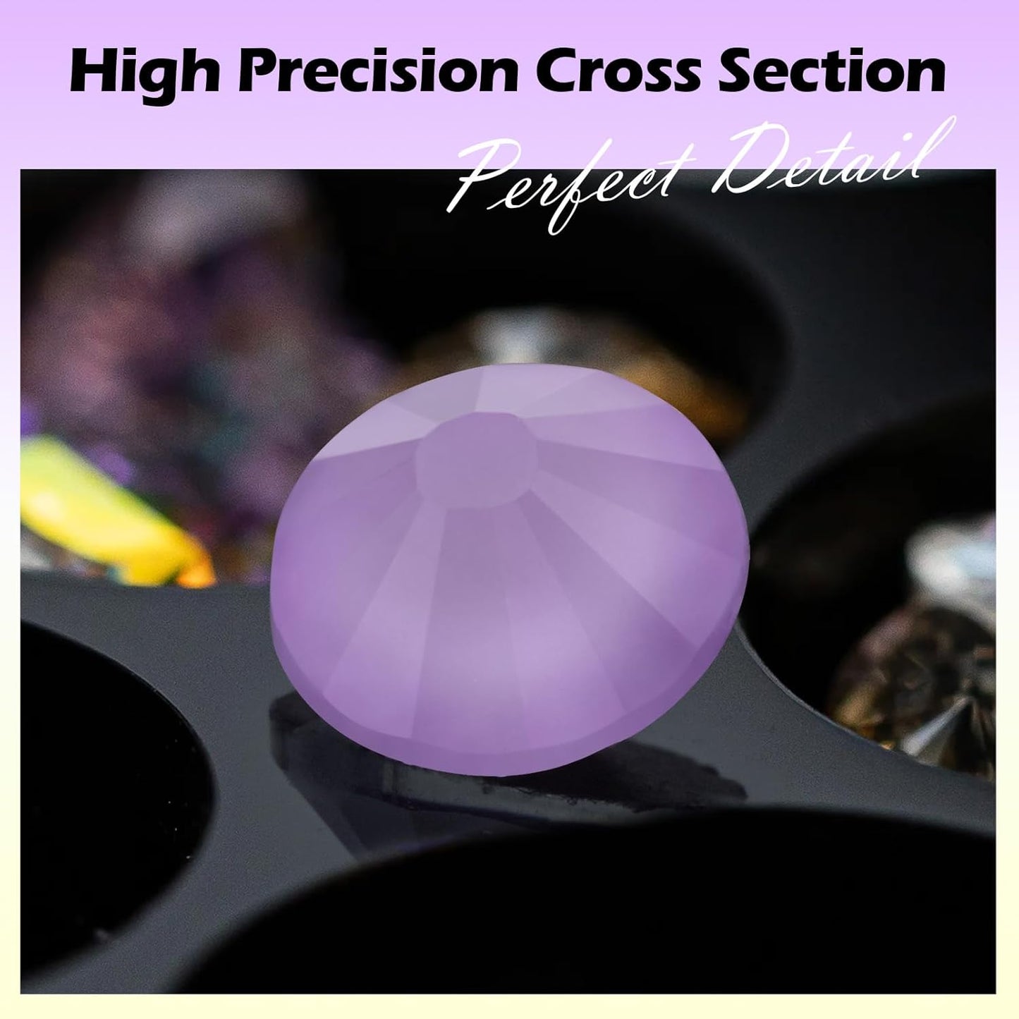 Mocha Lt.Purple Flatback Rhinestones, Glass Rhinestones for Nail Art and Craft, Glue Fix, Loose Crystal Gemstones(Mocha Lt.Purple, SS12, 1440pcs, 2.9-3.0mm)