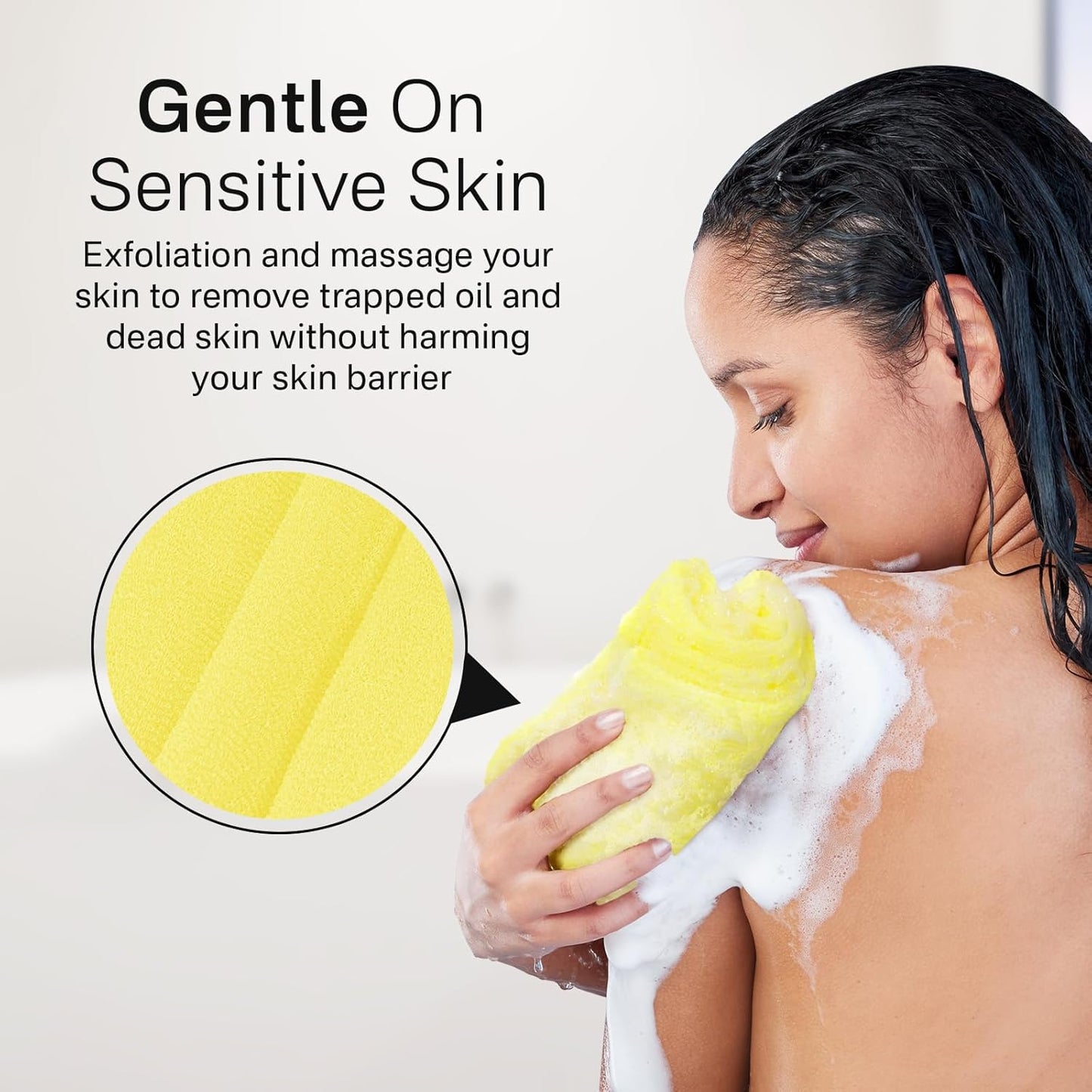 Yiclick Exfoliating Washcloth Towel【3 Pack】- Exfoliating Body Scrubber Exfoliator, Back Scrubber for Shower Bath, Exfoliate Rags Wash Cloths, Loofah Lufa Sponge, Body Scrub & Exfoliation Women Men