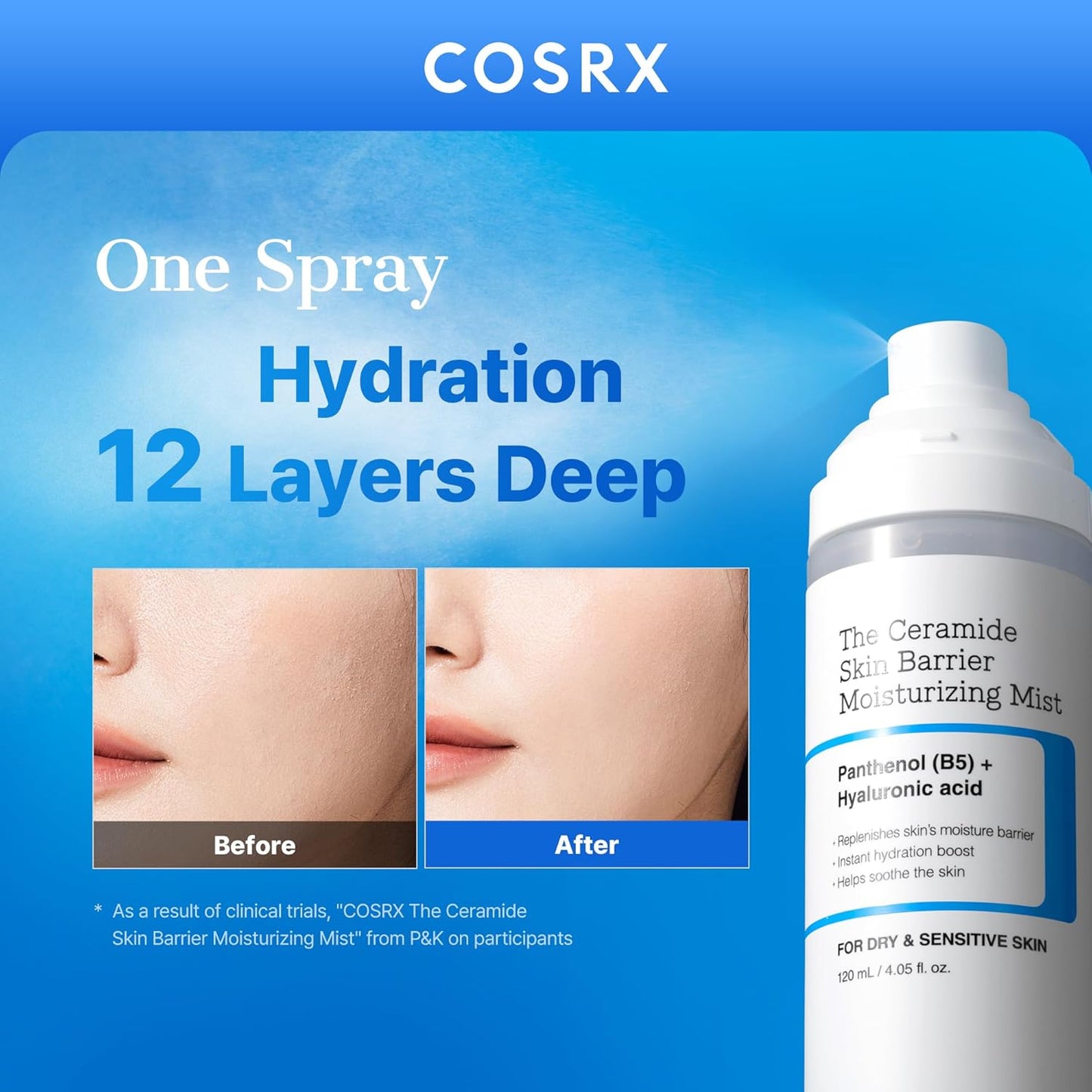 COSRX Barrier Cream Face Mist - Milky Toner with Ceramide & Hyaluronic Acid, Hydrating and Soothing Facial Spray for All Skin Types, 4.06 fl.oz, Korean Skin Care