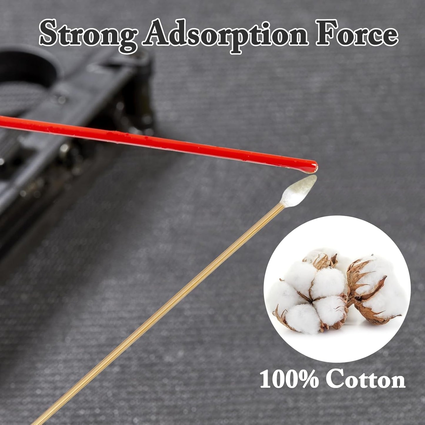 Gun Cleaning Swabs, Dual - Ends Tips, 6 Inch Gun Cleaning Supplies, Long Cotton Swabs with Bamboo Sticks in A Storage Case for Gun Cleaning and Maintenance