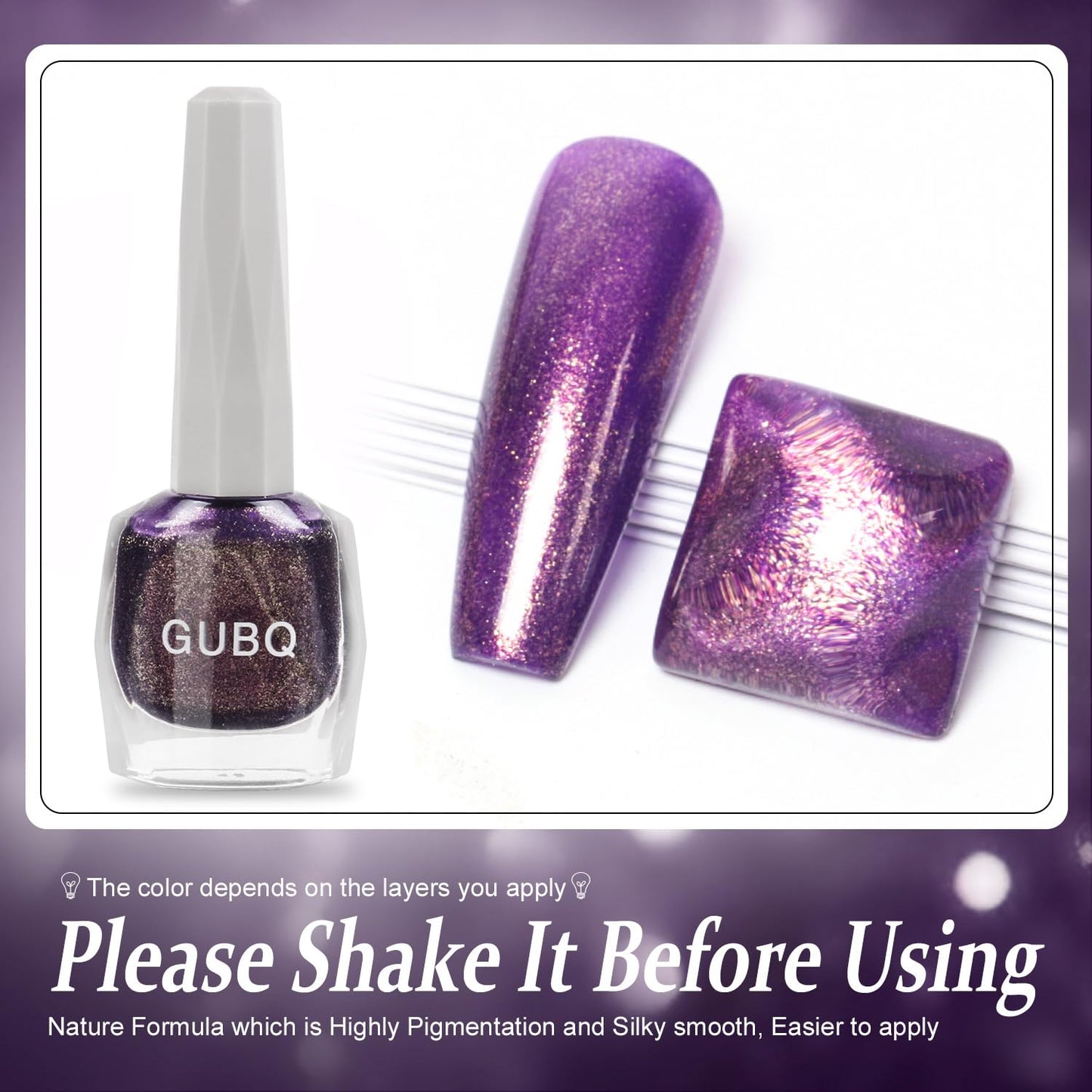 Major Dijit Quick Dry Nail Polish 12ml/0.41fl oz Charm Purple Regular Nail Lacquer Fast Drying & Long Lasting Nail Polish Nail Art Effect for Nail Salon