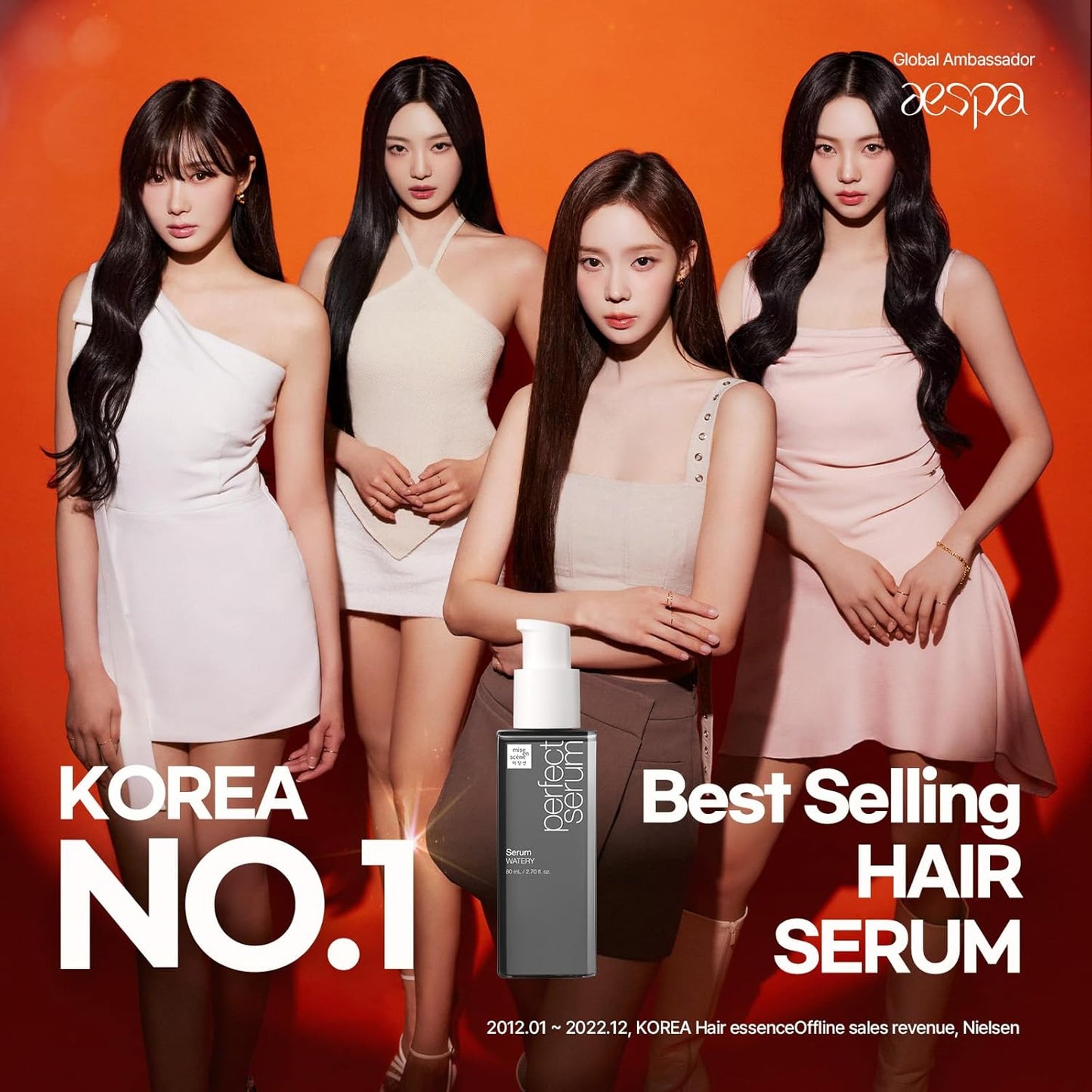 Mise En Scene Perfect Watery Serum for Hair Moisturizing - Korean Hair Argan Oils, Hair Essence for Hydrating with Citrus Scent, Derma Test Completed, 2.70 fl. Oz