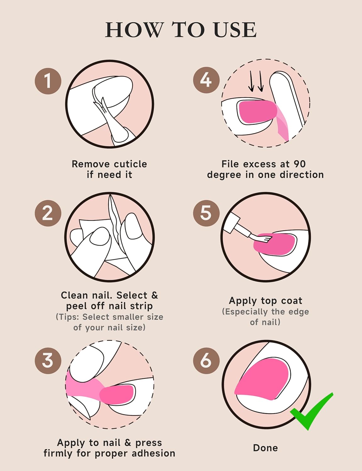 Nail Polish Strips, 44 Nail Wraps, Nail Stickers, Gel Nail Strips, Easy Apply& Remove, Long Lasting, Salon Quality (Rose Bubble Bath Pink)