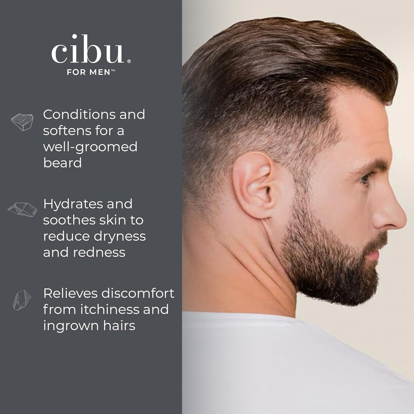 CIBU for Men Beard + Shave Oil - 2oz Pre-Shave Beard Oil for Men - Softens Beard, Relieves Itching, Moisturizes Skin, and Reduces Redness