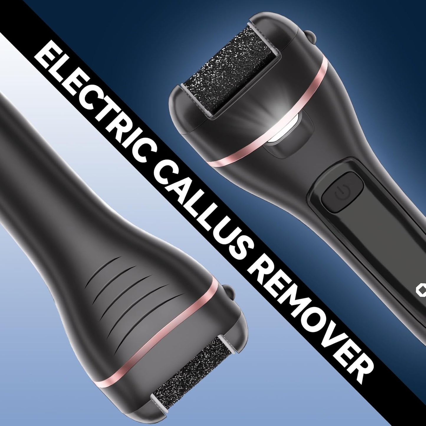 Rechargeable Electric Callus Remover for Feet with 6 Roller Heads, Dual-Speed Foot File, Waterproof Pedicure Kit 20 in 1 for Smooth Skin and Foot Spa