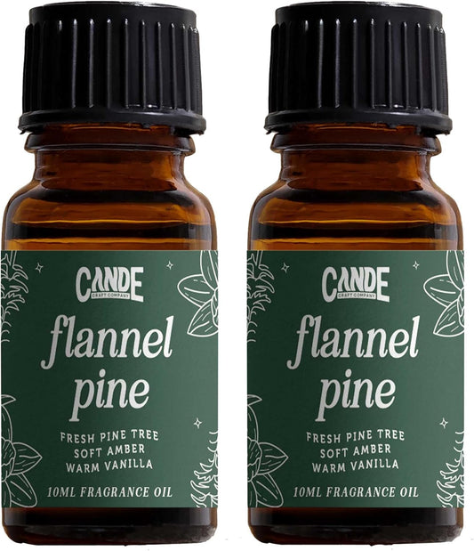 CANDECraftCo Premium Fragrance Oil – Diffuser Oils Fragrances Scented for Home, Candle Soap Making Supplies, Aromatherapy Blends for House (0.34 Fl Oz) (2-Pack, Flannel Pine)