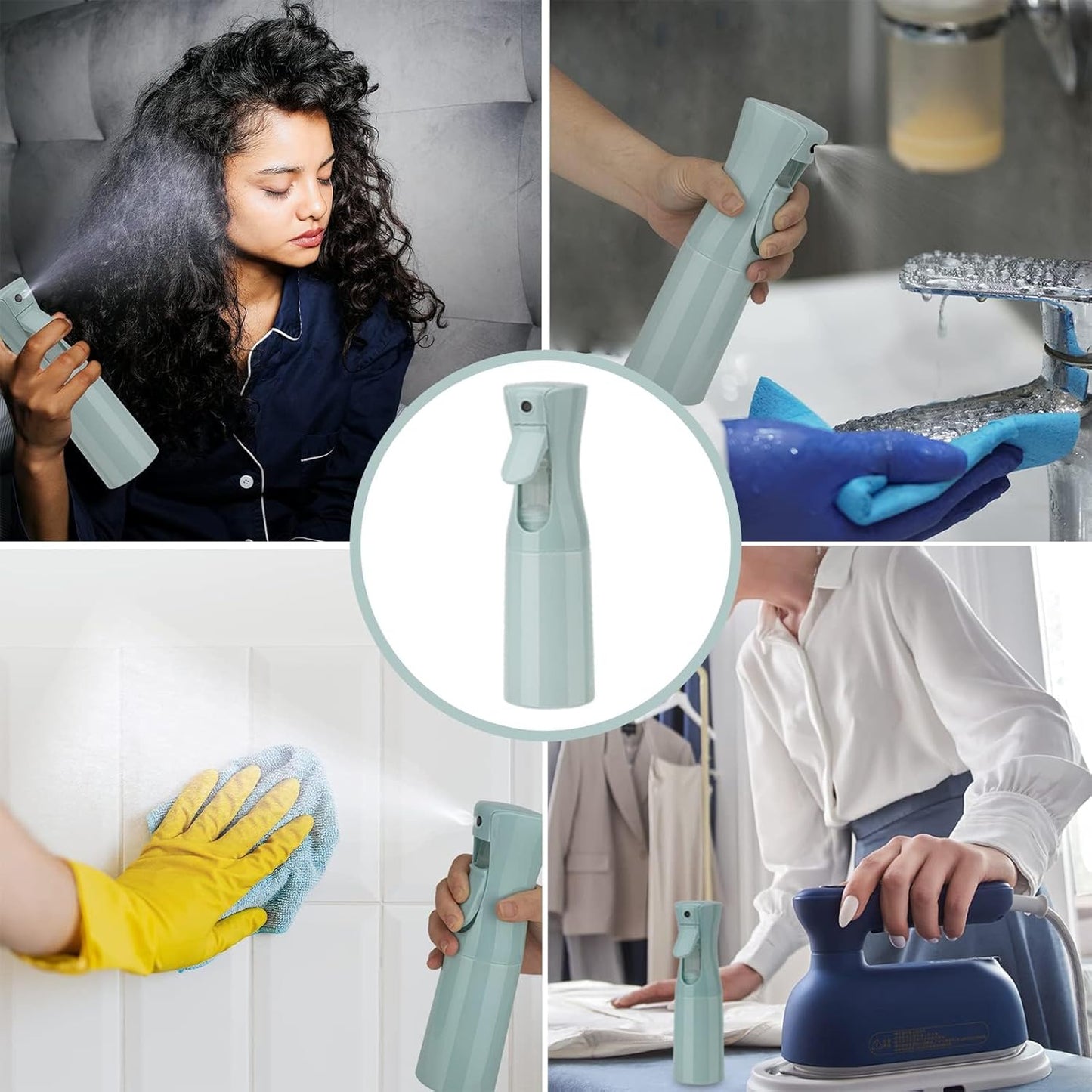 Spray Bottle for Hair (6.8OZ /200ML) Continuous Ultra Fine Mist Sprayer for Hair, Salons, Barber, Plants, Skin Care, Cleaning 1 Pack BLUE