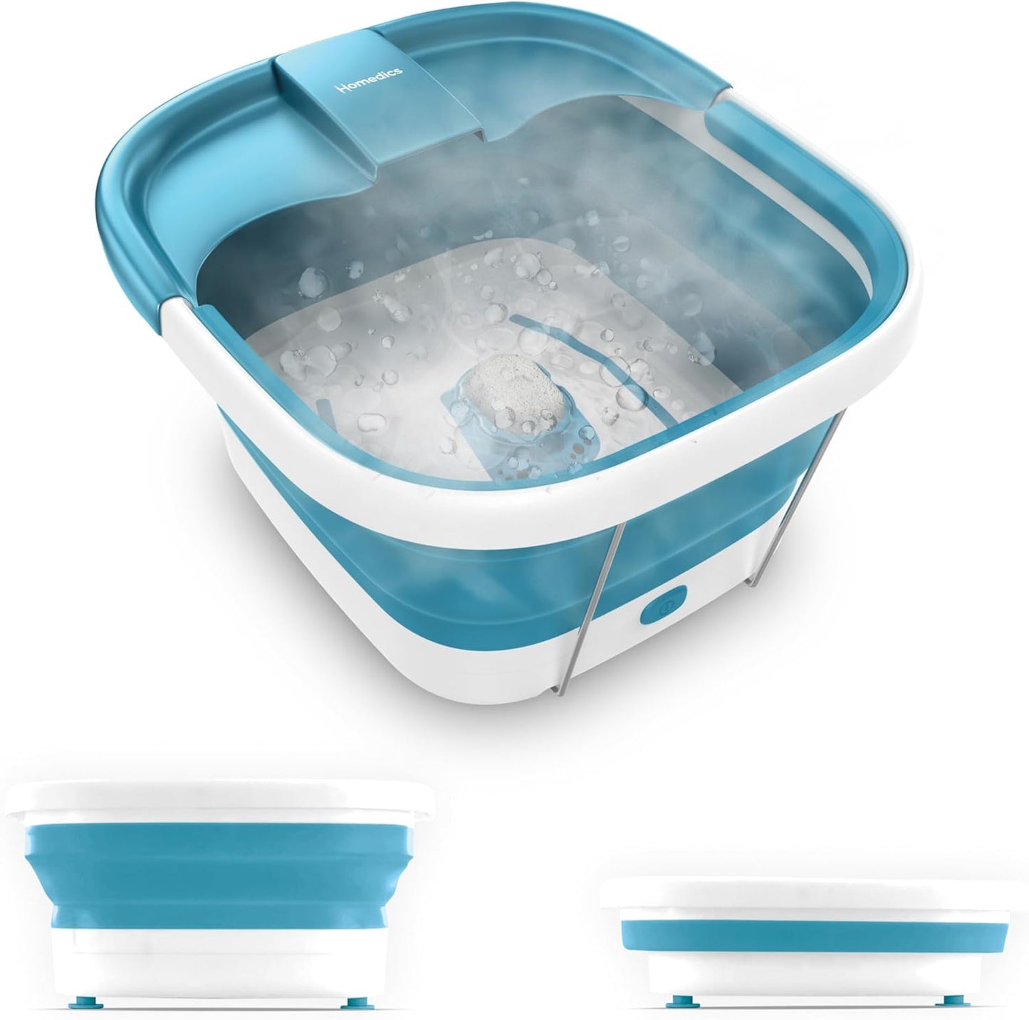 Homedics Smart Space Bubble Mate Collapsible Foot Spa, Heat-Maintaining, Bubble Massage with Pumice Stone and Splash Guard