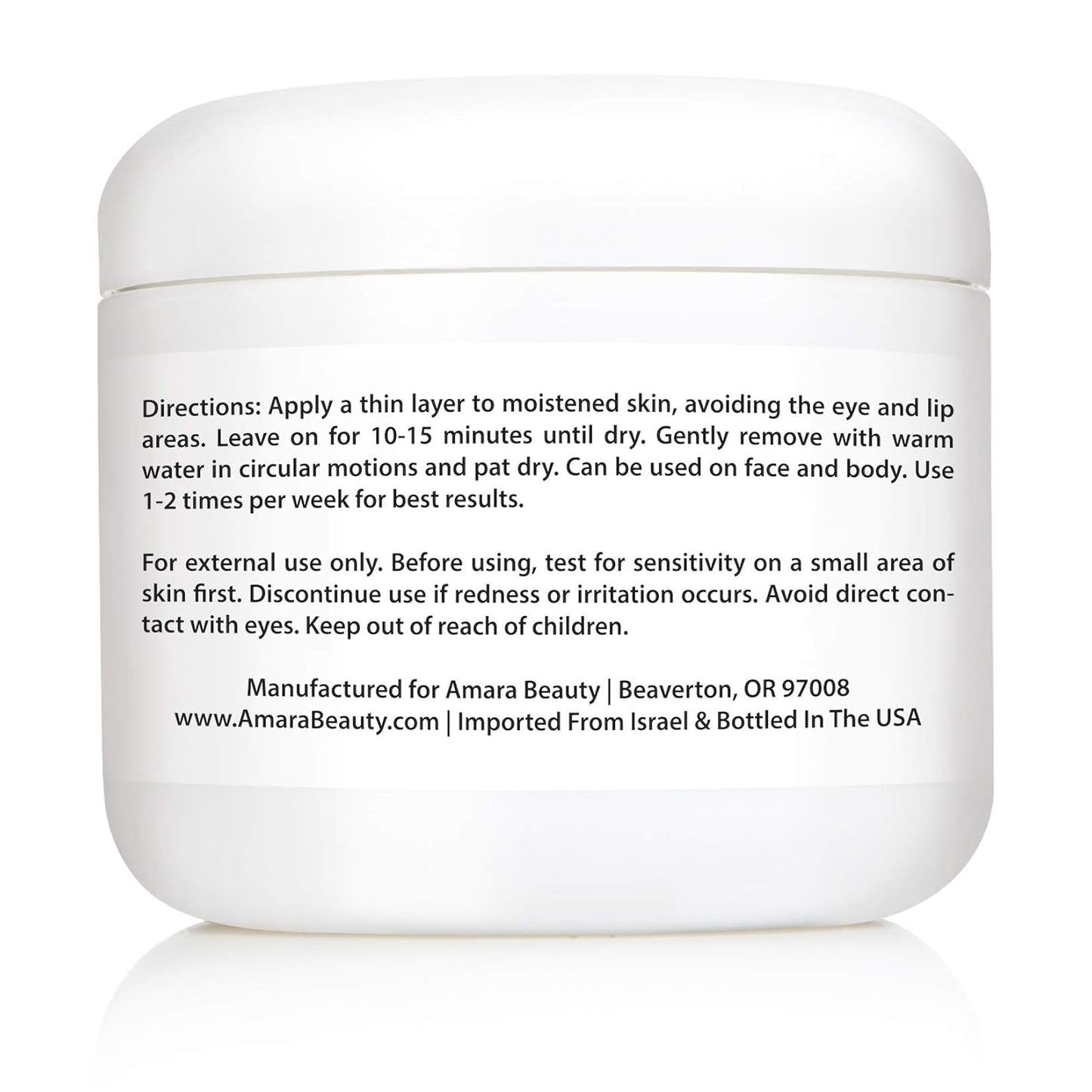 Amara Beauty Dead Sea Mud Mask for Face & Body - Pure Mud with No Fillers Detoxifies & Restores Healthy Skin - 8 oz.