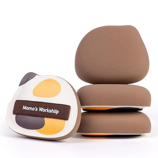 Tricolor Cat Puffs, Makeup Sponges Set, Dry&Wet Dual-Use Foundation Sponge, Expands 1.3x When Wet for Cream Foundation/Liquid Blush/Highlighter,2pcs Puffs & Storage Case