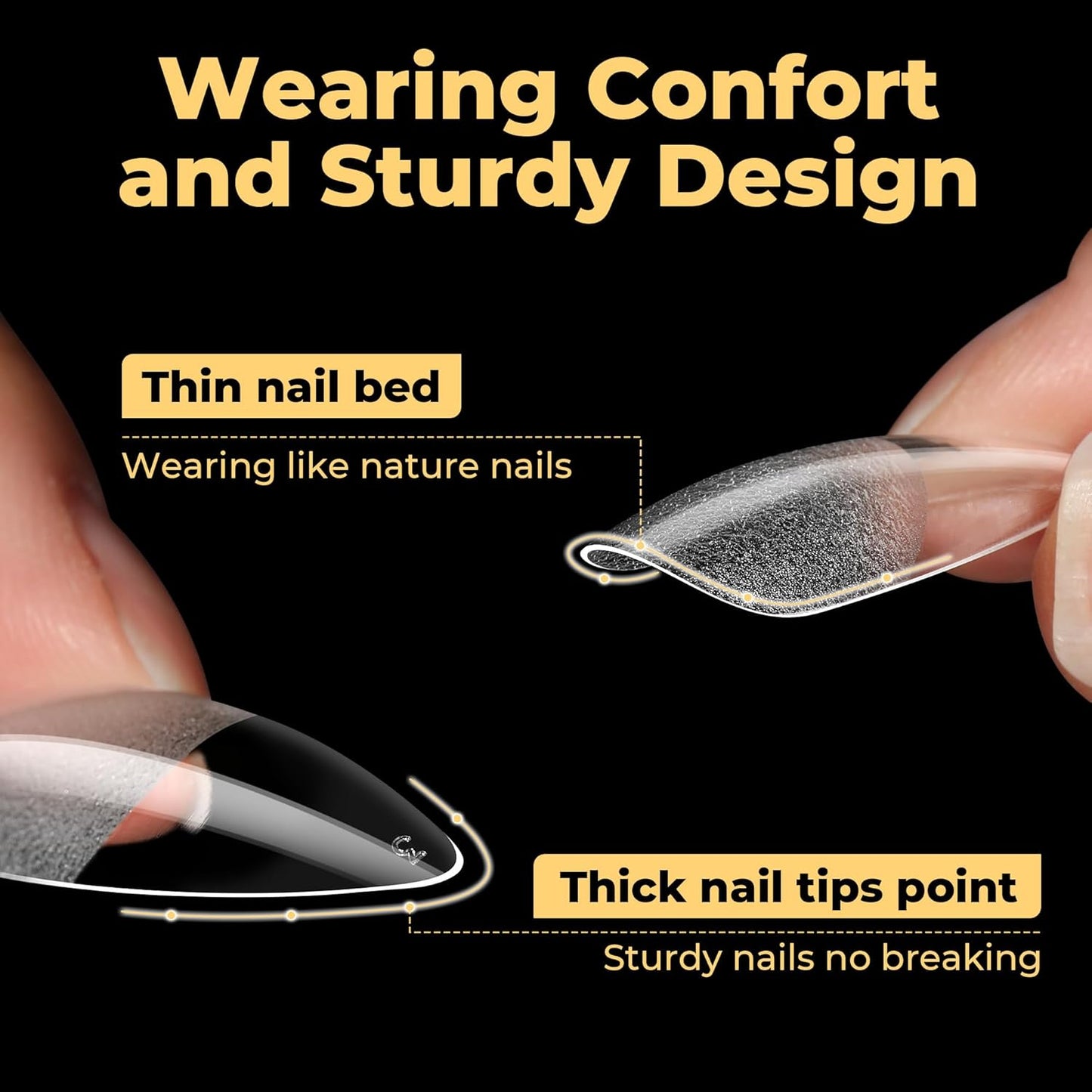 UNA GELLA Halloween Stiletto Press on Nails, 600 Pcs Medium Stiletto Nail Tips Almond Shape Pre Etched Full Cover Soft Gel Nails Tips for Nail Extensions Art DIY Salon 12 Sizes at Home