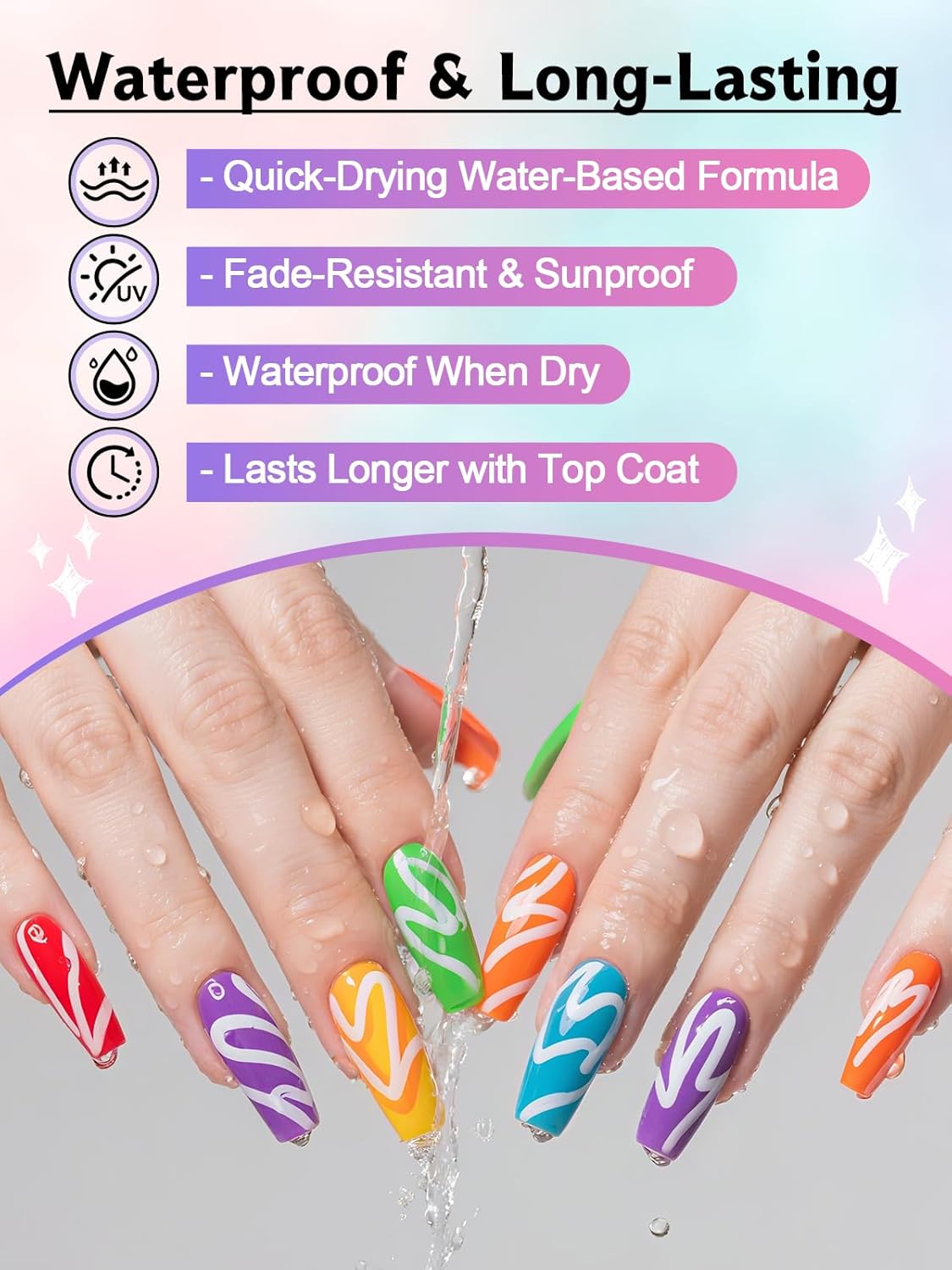 Kalolary 1PCS White Nail Art Pens，0.7mm Nail Polish Pens Quick Dry Long-last Nail Graffiti Dotting Painting Liner Nail Art Markers for DIY Nail Art Design