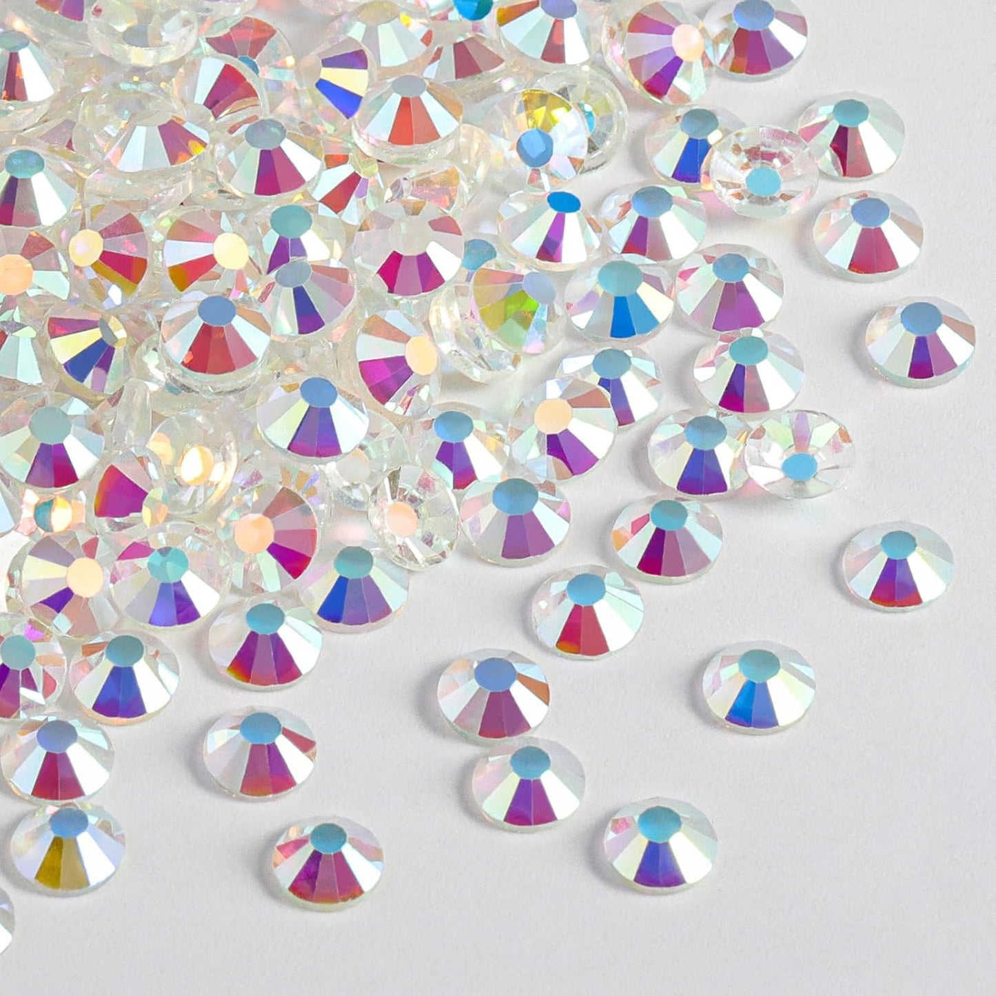 Beadsland 1440 Pieces Flat Back Crystal Rhinestones Round Gems, Transparent AB,SS16,3.8-4.0mm