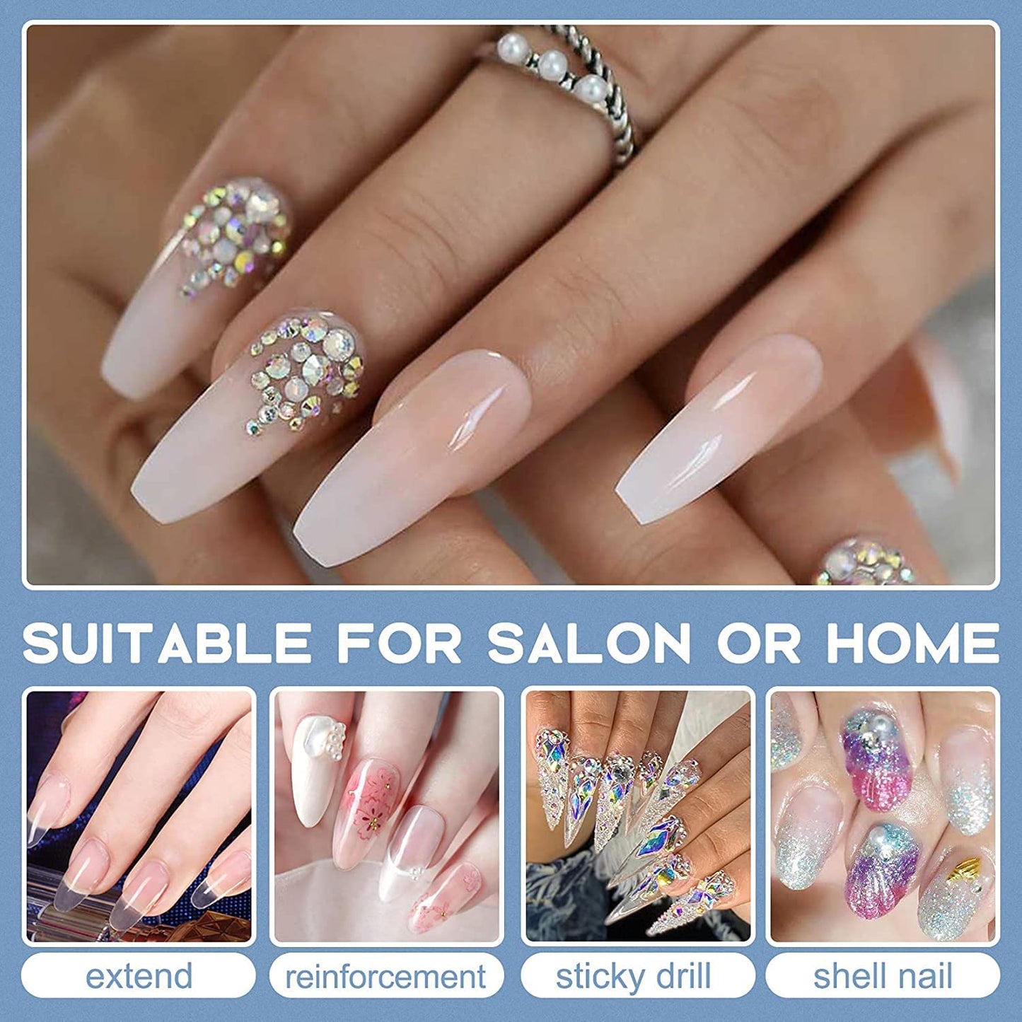 Morovan Nail Slip Solution Kit: 2.5 OZ Anti‑Stick Gel Liquid for PolyGel Nails with Dual‑Ended Brush & Nail Forms Ideal Easy Spread for Beginners