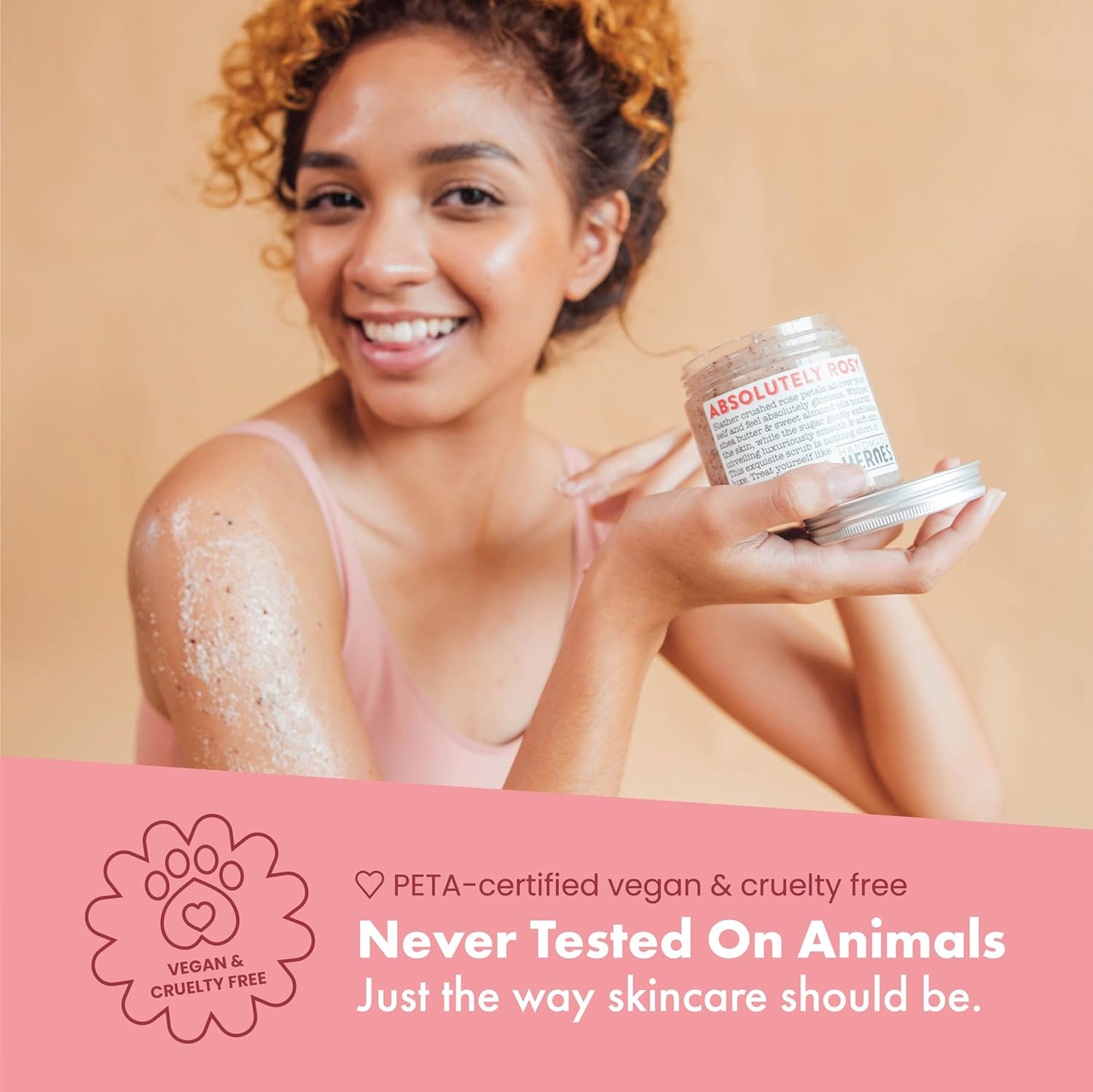 Rose Petal Scrub Foot & Body Exfoliator Infused with Vitamin E and Rose Natural Exfoliating Sugar Body Scrub for Toning Cellulite Skin Care by Handmade Heroes