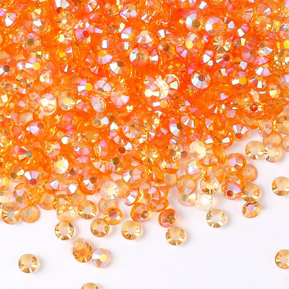 1500 Pieces SS16 4mm Flatback Rhinestones AB Clear Round Gems Crystals for Nail Art DIY Crafts Clothes Shoes Bags （Transparent Champagne AB）