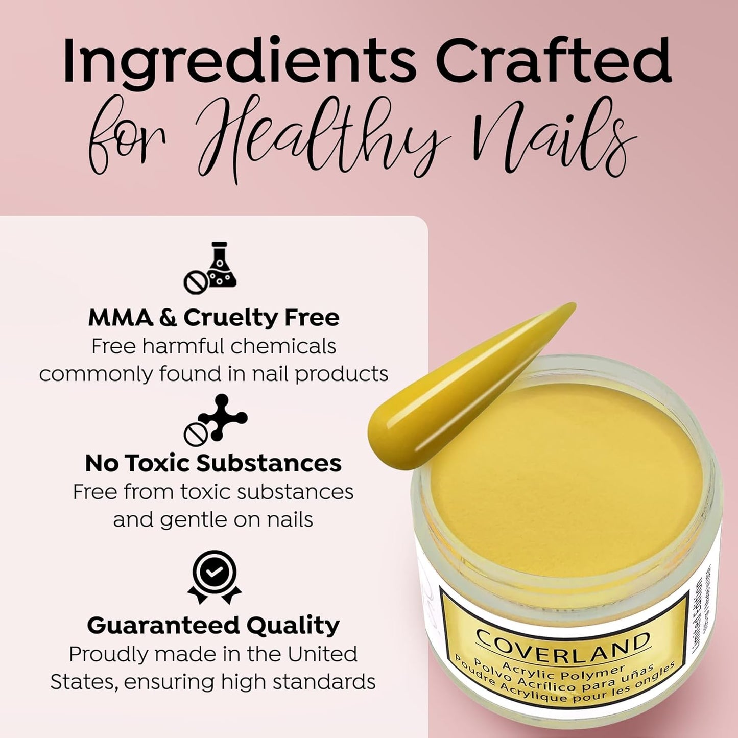 Tones Coverland Acrylic Nail Powder "Warmer Weather" - Limited Edition Acrylic Powder for Nail Design, Sculpting, and Masking Nail Bed Imperfections - Professional Acrylic Nail Supplies - (1.5 Oz)