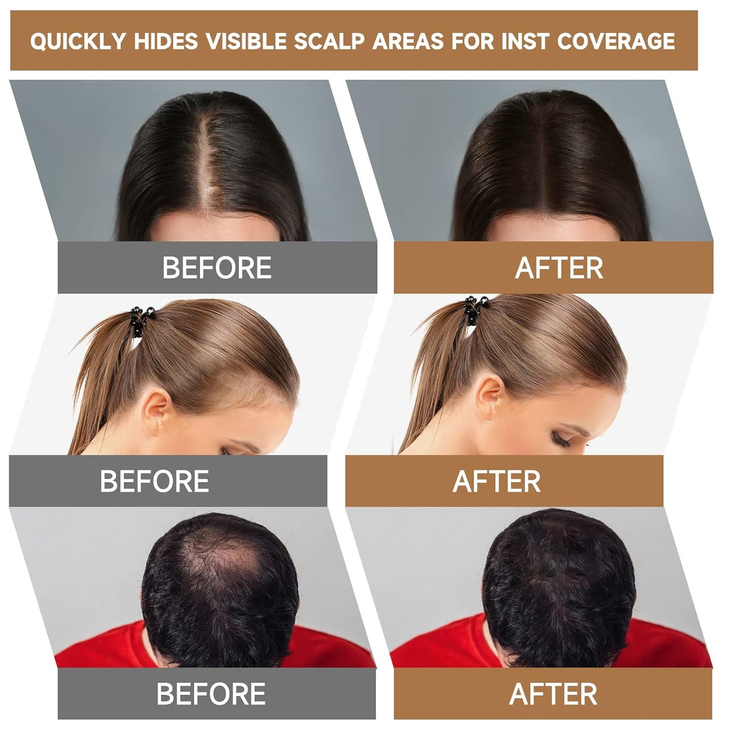 2 Pack Root Touch Up Shadow Powder, Gray Hair Cover Up, Women Color Root Coverage Powder for Thinning Grey Hairline, Men Instantly Concealer Hair Loss Beard Line Eyebrow, Blonde