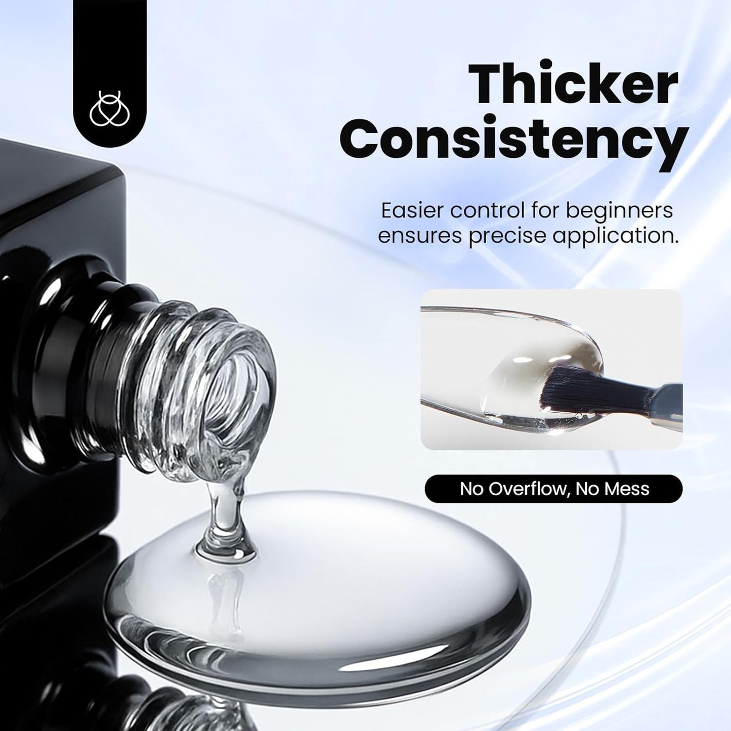 Beetles Hema-Free Nail Glue Gel - 10ml Super Strong Brush U V Nail Glue for Acrylic and Clear Press On Nails, Long Lasting Extension Gel Curing Needed