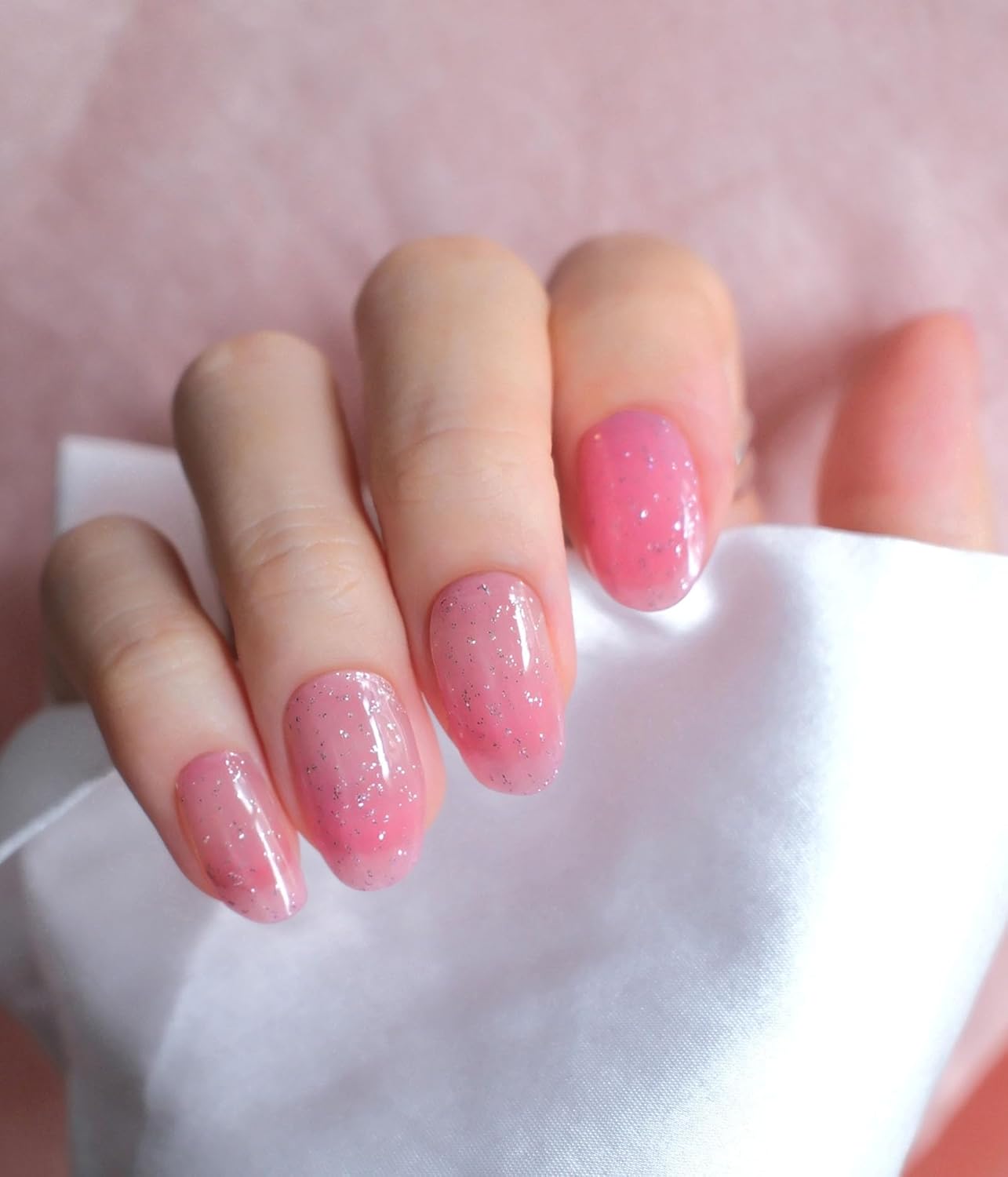 Nail Polish Strips - 22 Pcs Salon Quality Gel Nail Stickers - Long Lasting Wraps (Vintage Rose Glitter)