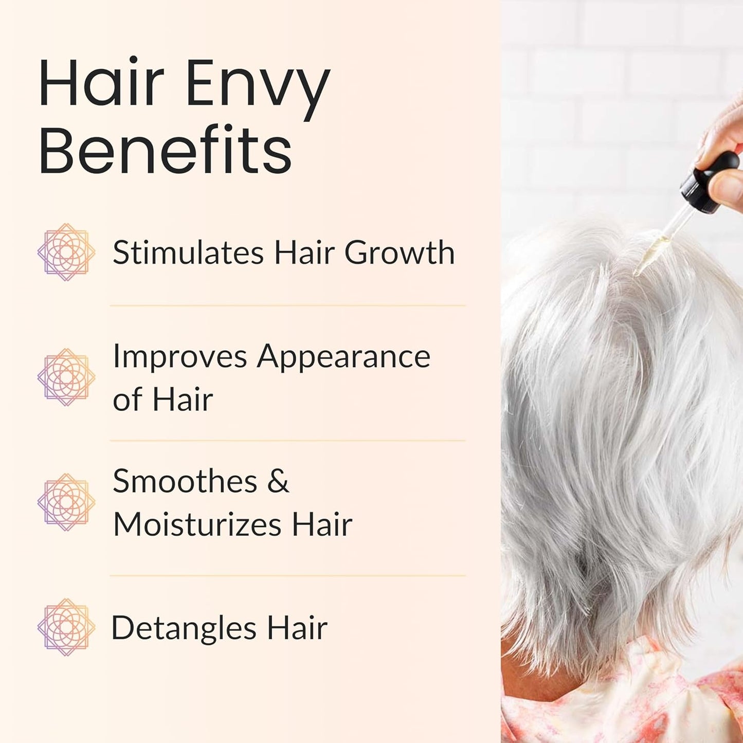 Vitality Extracts Hair Envy - Natural Hair Growth Serum - 100% Pure Essential Oils, 15 Plant Extracts, No Synthetics, No Parabens - Strengthen Hair, Minimize Breakage, Stimulate Follicles