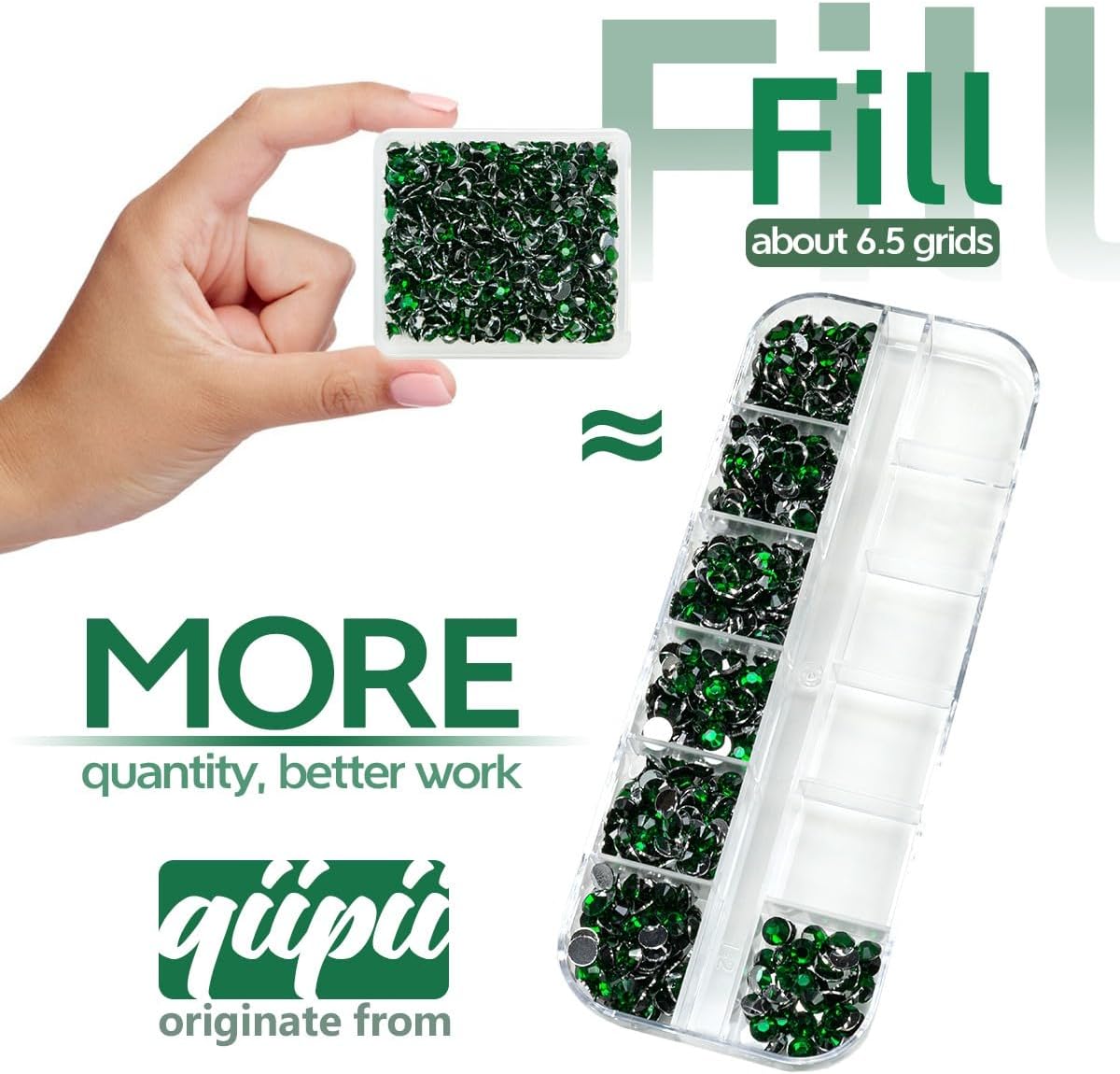 Emerald Green Crystal Resin Rhinestones w B7000 Jewelry Glue for Bedazzling Crafting 3mm 4mm 5mm 6mm Flatback Stones Diamonds Crystals Gems Charms for Nails Face Eyes Makeup Tumblers DIY Crafts