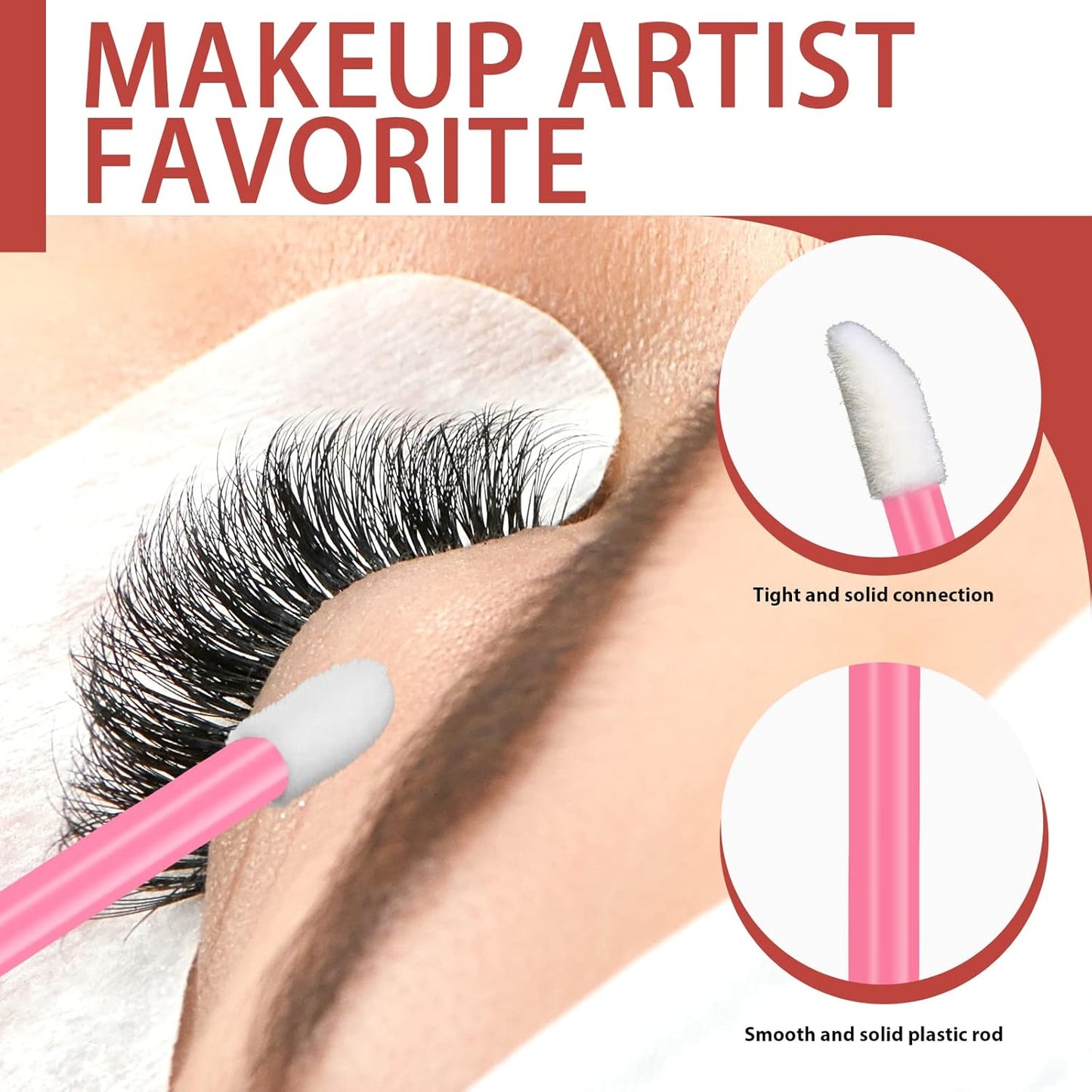 Teenitor 600 Pcs Lip Applicators Disposable Lip Brush, Lip Wands Applicators, Lipstick Applicators Disposable Doe Foot Applicator Lip Brush Wands Pink