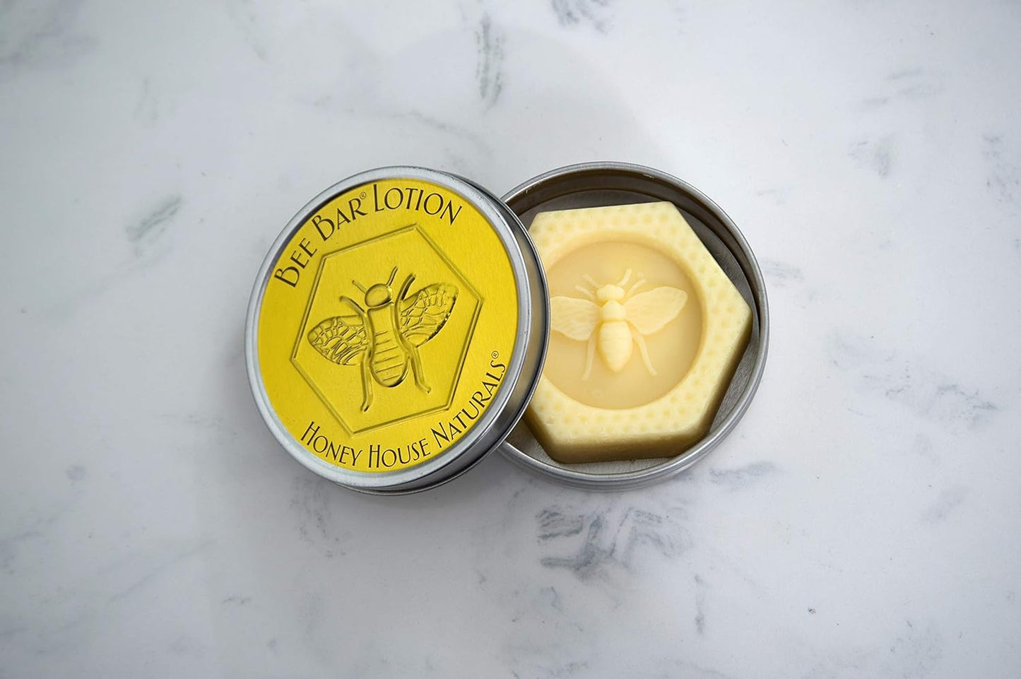 Honey House Naturals Bee Bar Duo – Vanilla - Small .6 Ounce and Large 2 Ounce– All Natural Ultra Moisturizing Lotion Bar Infused with Essential Oils and Butters – Made in USA