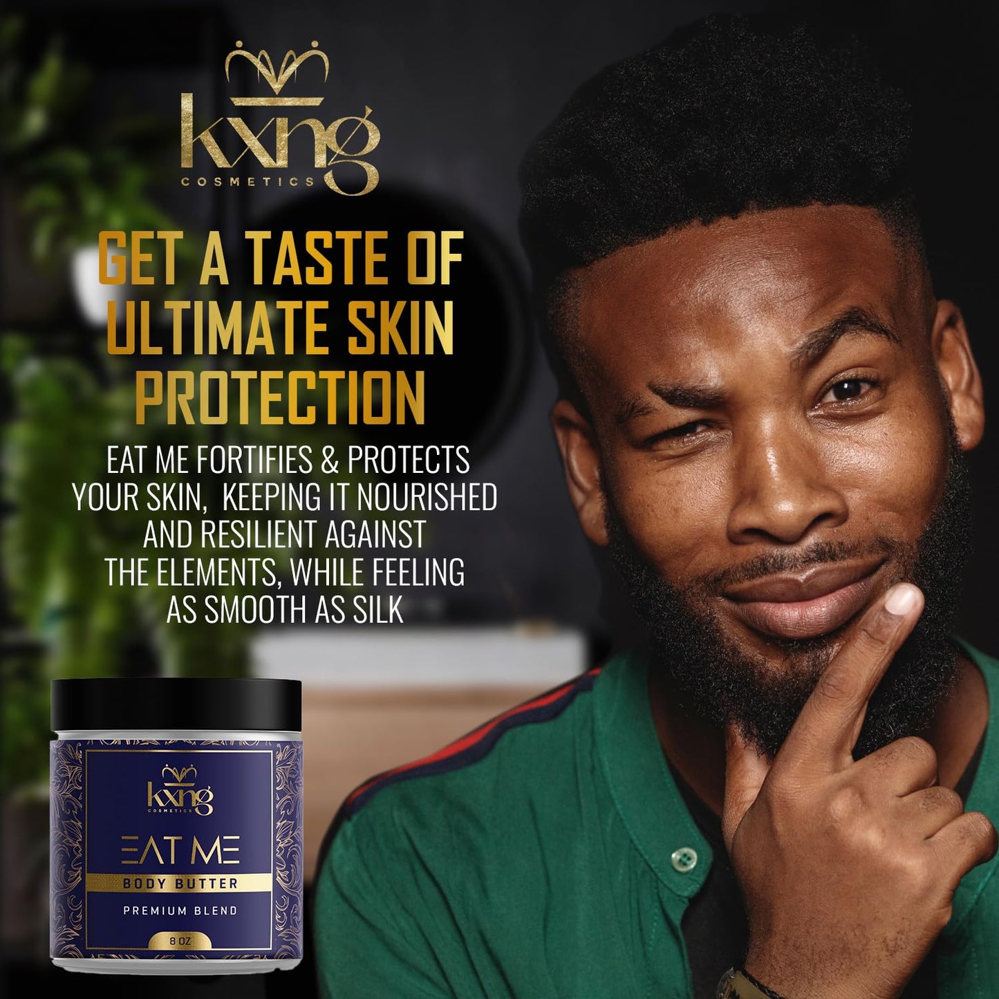 KXNG Cosmetics, Body Butter, Organic Skin Care for Men and Women, Body Moisturizer Lotions and Creams, Raw Shea Butter, Cocoa Butter, Mango, Coconut Oil, Hand, Foot, All Skin Types (Eat Me XL)