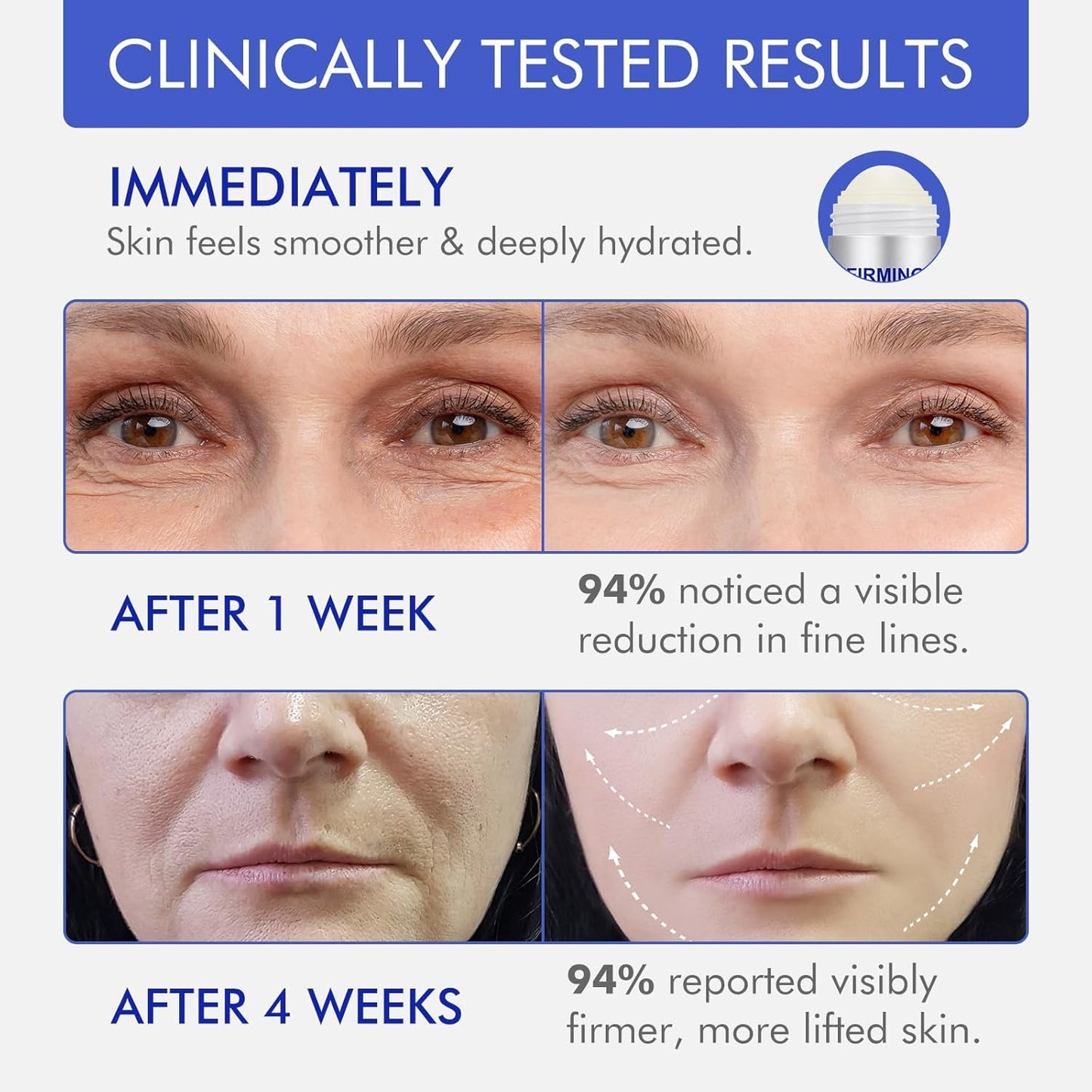 Advanced-Retinol Firming Serum Stick, 3-in-1 Firming Serum Stick for Women, Smooth,Tighten and Firm Face,Neck & Jawline, Reduces Wrinkles, Hydrates & Nourishes Skin (1.0 OZ)