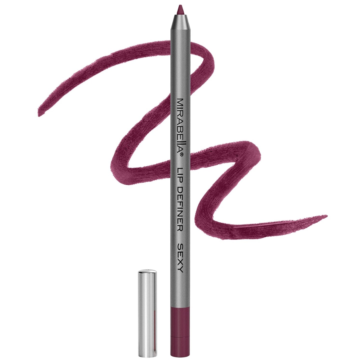 Mirabella Line & Define Lip Definer Lip Pencil, Smoothing & Moisturizing Retractable Lip Liner with Long-Lasting & Ultra-Creamy Formula, Antioxidants Vitamin C & E, & Built-In Sharpener - Sexy