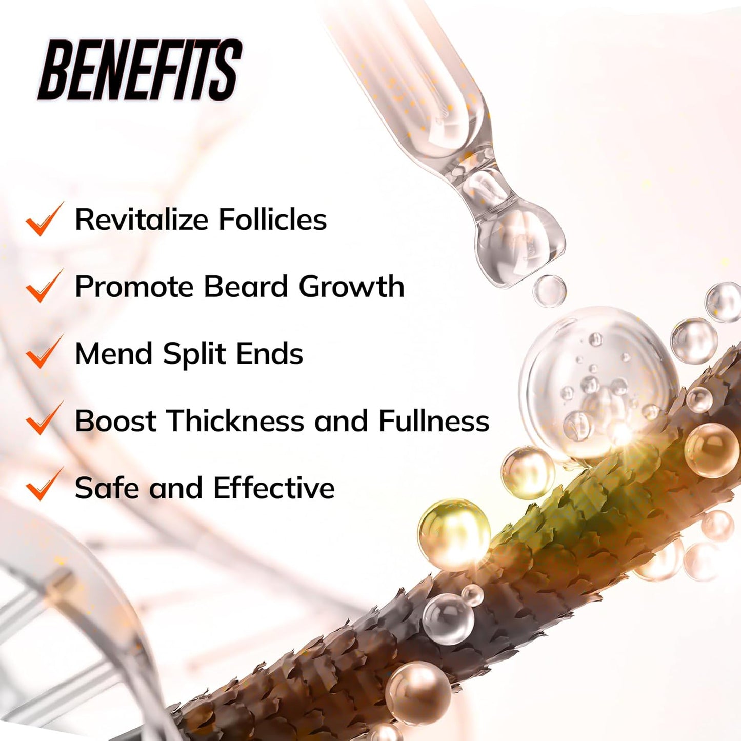 5% Minoxidil Beard Growth Serum for Men: Hair Regrowth Spray with Biotin & Rice Water - Extra Strength Beard Oil for Faster Thicker and Fuller Beard Growth - 60ML
