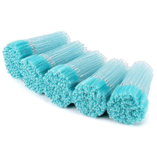 Tbestmax 500 Disposable Mascara Wands Eyelash Brush Blue Spoolies for Eyebrow Eye Lash Extension