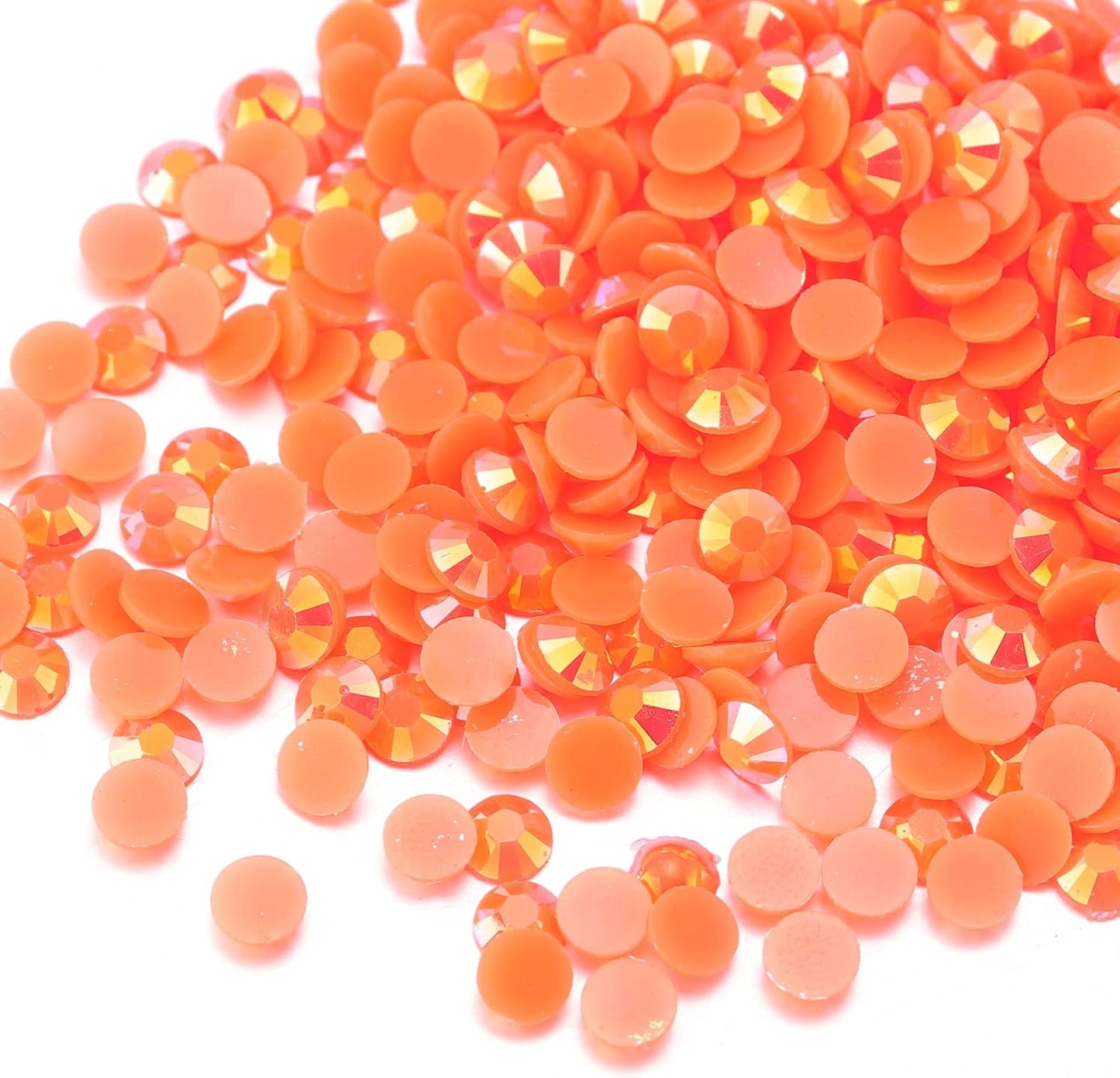 Multi Size 3mm 4mm 5mm Rhinestones Set for Nails Crafts Orange Non Hotfix Rhinestones Nail Gems Rhinestone Jelly AB&Round Flat Back Resin Rhinestone for Makeup Clothes Shoes Eyes Bottles Crafts