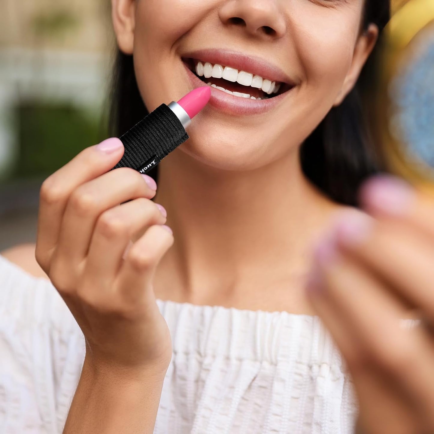 Lip Balm Keychain - Shinny Chapstick & Lipstick Holder - Tight Elastic Holder for Fat & Slim Lip Balms