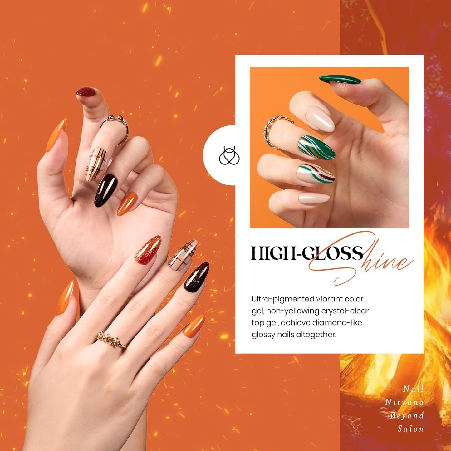 beetles Gel Polish Cozy Campfire Shade Collection - Fall Nail Fest Fall Gel Nail Polish Set, 20 Colors Autumn Orange Yellow Green Brown Red Shades UV LED Cured Soak Off DIY Manicure Gift for Girl