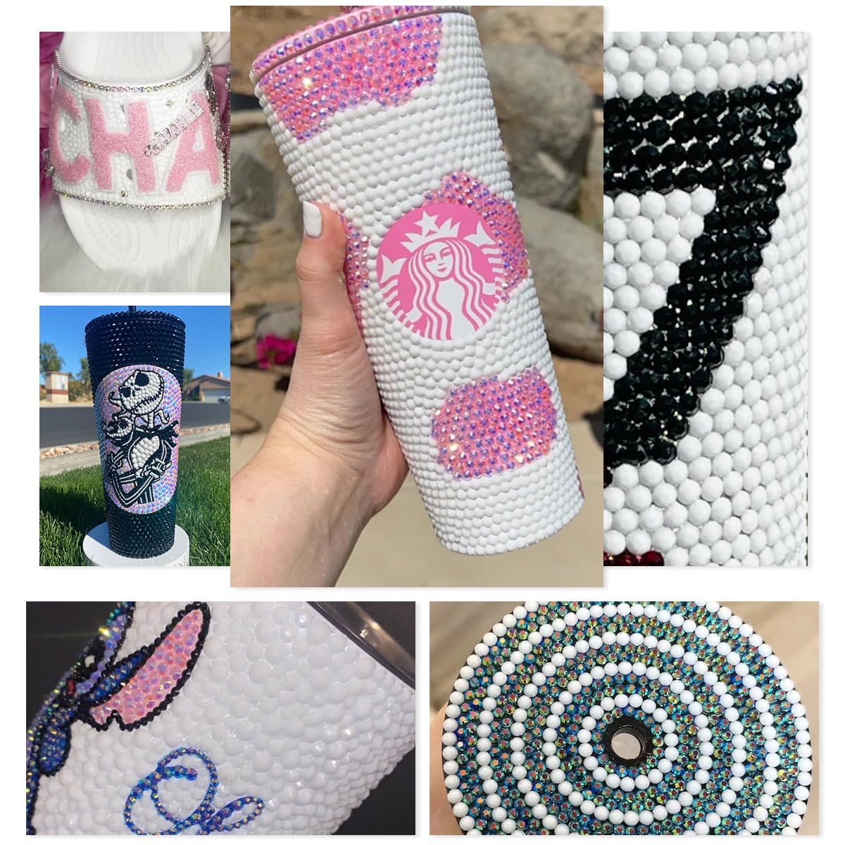 16000PCS Pure White Resin Rhinestones for Crafting 3mm 4mm 5mm Flatback Jelly Stones Bulk SS10 SS16 SS20 Non-Hotfix Diamonds Crystals Gems Charms for Nails Face Eyes Makeup Tumblers Bottles DIY Crafts